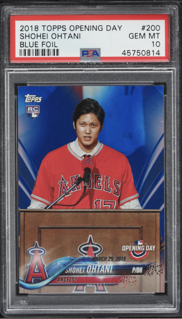 2018 TOPPS OPENING DAY #200 SHOHEI OHTANI BLUE FOIL