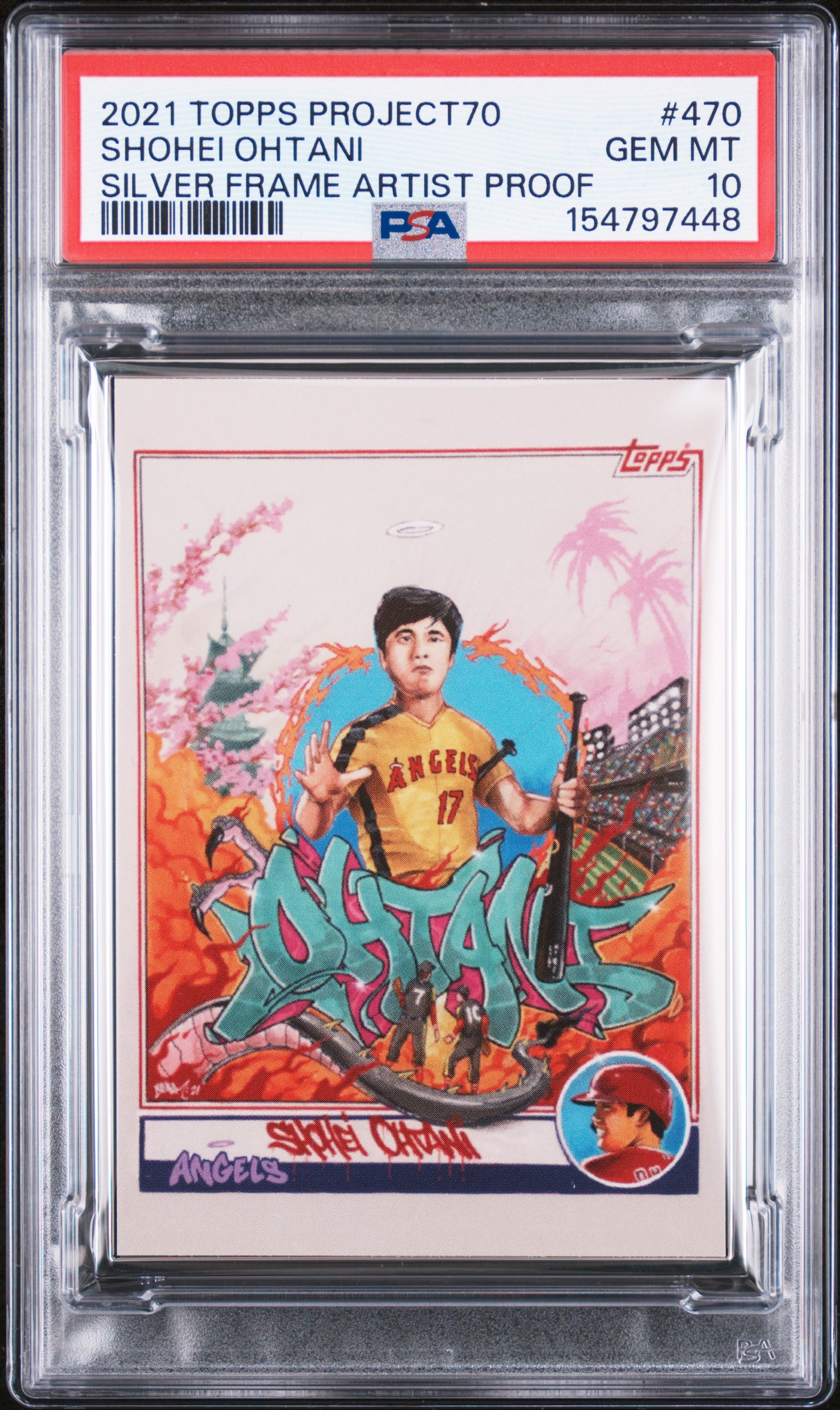 2021 TOPPS PROJECT70 #470 SHOHEI OHTANI SILVER FRAME ARTIST PROOF /51