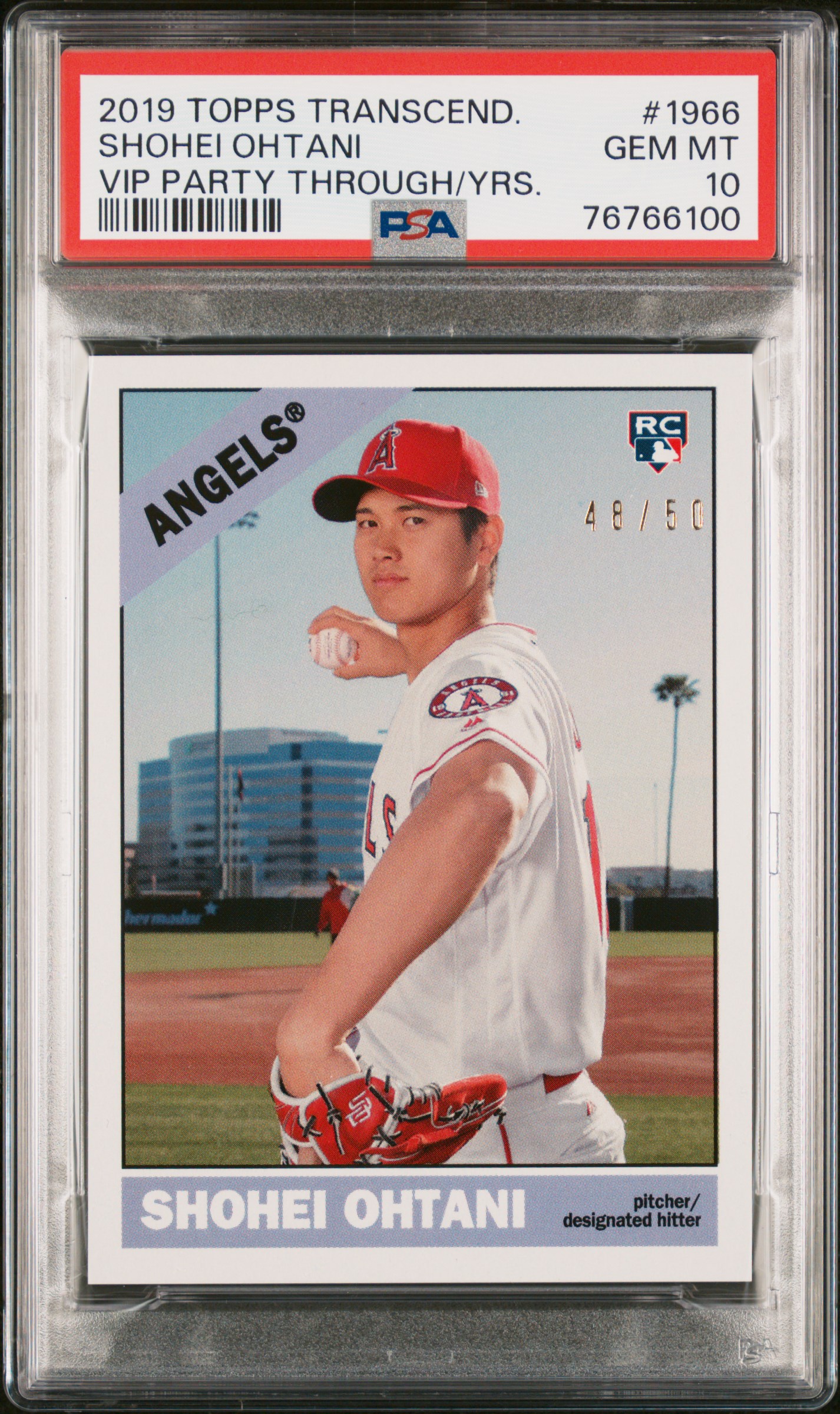 2019 TOPPS TRANSCENDENT VIP PARTY SHOHEI OHTANI THROUGH THE YEARS #1966 SHOHEI OHTANI VIP PARTY THROUGH/YRS. /50