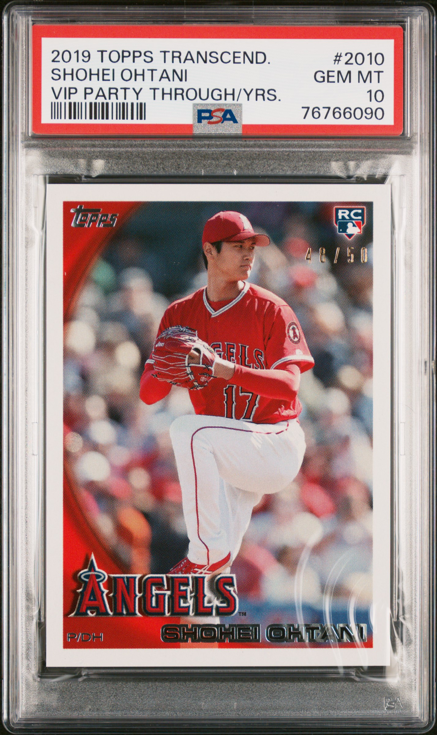2019 TOPPS TRANSCENDENT VIP PARTY SHOHEI OHTANI THROUGH THE YEARS #2010 SHOHEI OHTANI VIP PARTY THROUGH/YRS. /50 VIP PARTY THROUGH/YRS. /50