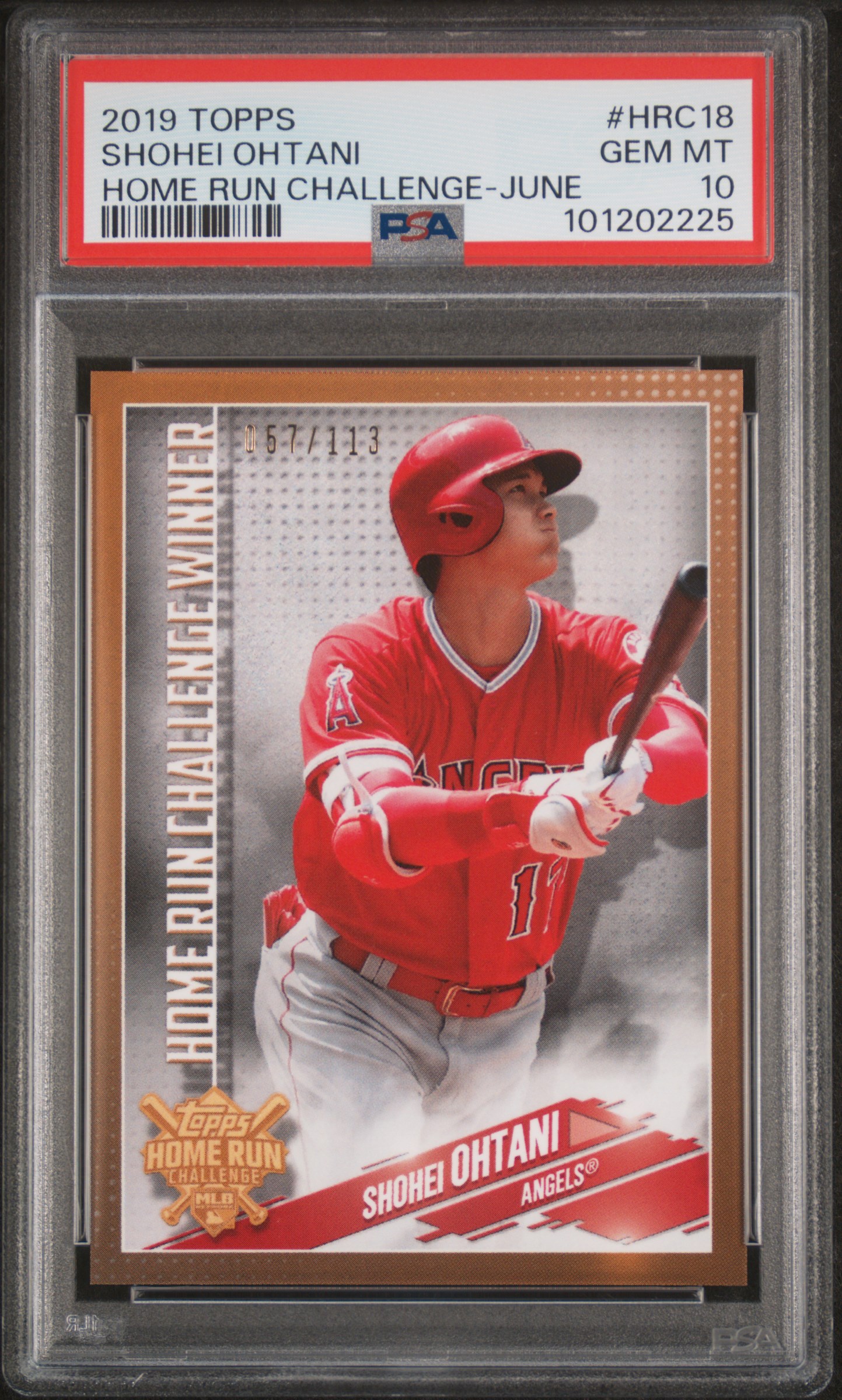 2019 TOPPS HOME RUN CHALLENGE #HRC18 SHOHEI OHTANI HOME RUN CHALLENGE-JUNE /113