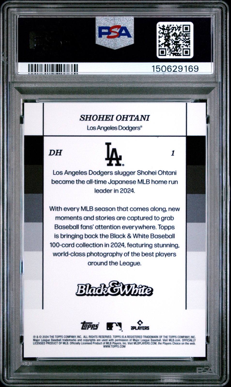 2024 TOPPS BLACK AND WHITE #1 SHOHEI OHTANI