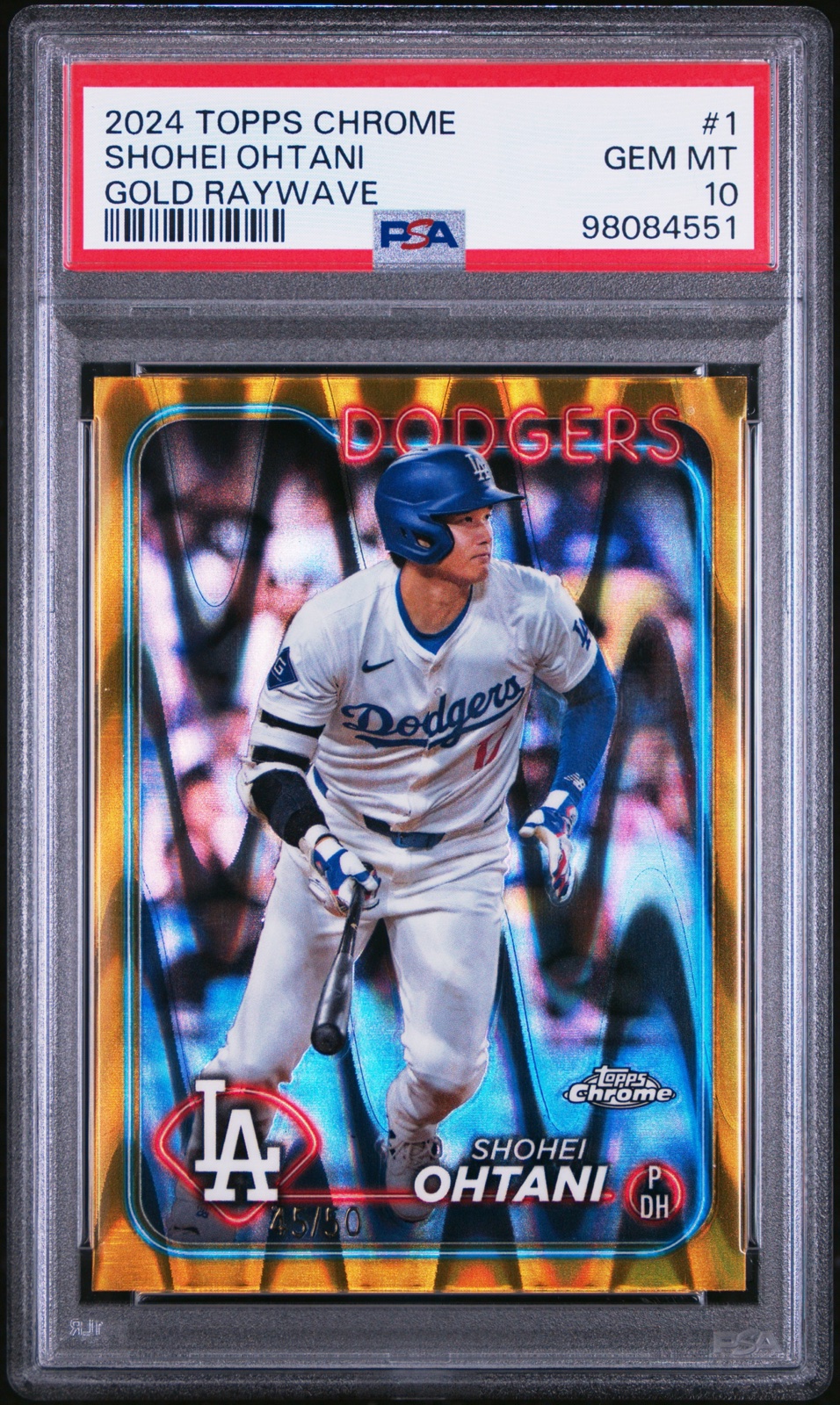 2024 TOPPS CHROME #1 SHOHEI OHTANI GOLD RAYWAVE /50