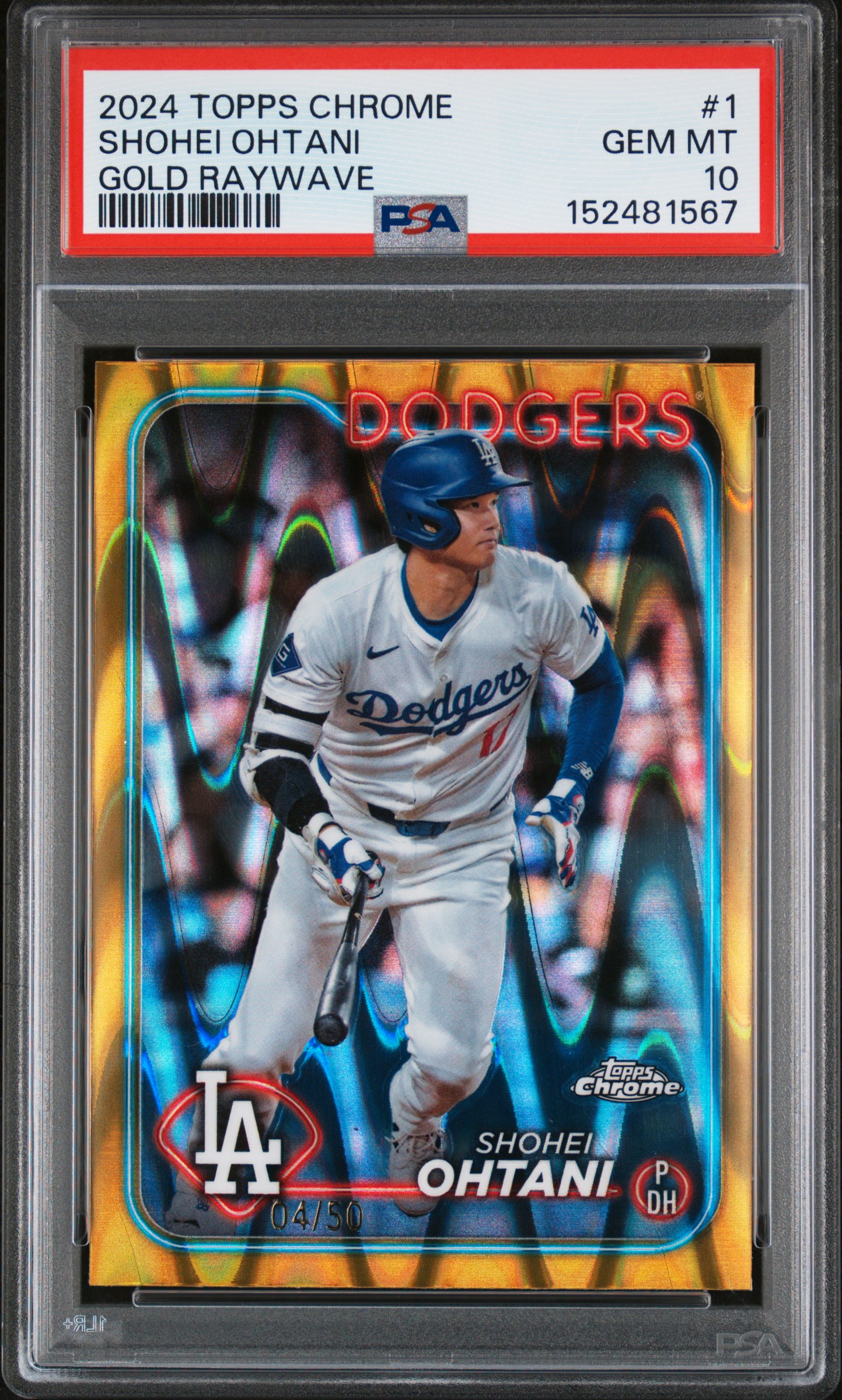 2024 TOPPS CHROME #1 SHOHEI OHTANI GOLD RAYWAVE /50