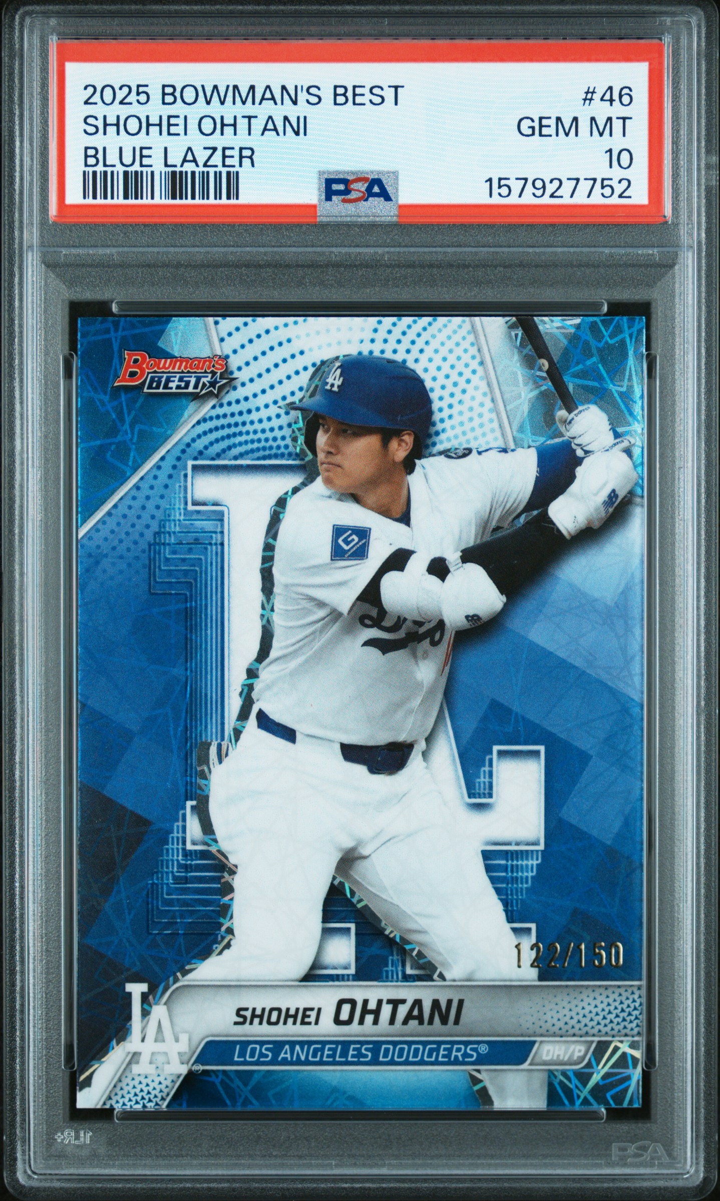 2025 BOWMAN'S BEST #46 SHOHEI OHTANI BLUE LAZER /150