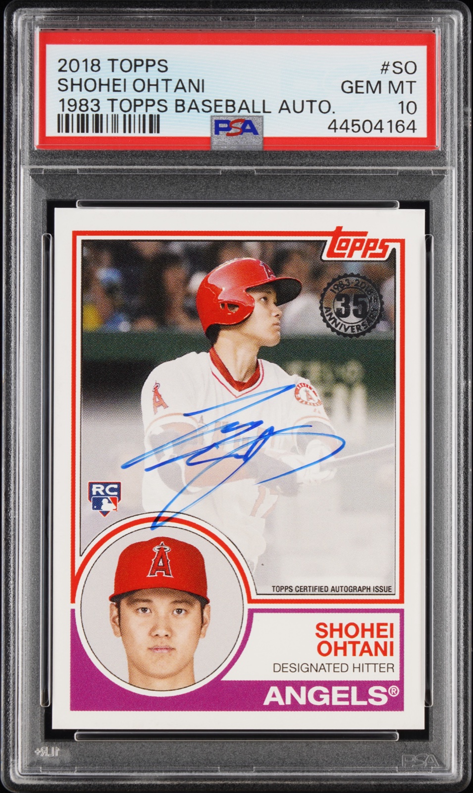 2018 TOPPS 1983 TOPPS BASEBALL AUTOGRAPHS #SO SHOHEI OHTANI 1983 TOPPS BASEBALL AUTO. 1983 TOPPS BASEBALL AUTO.