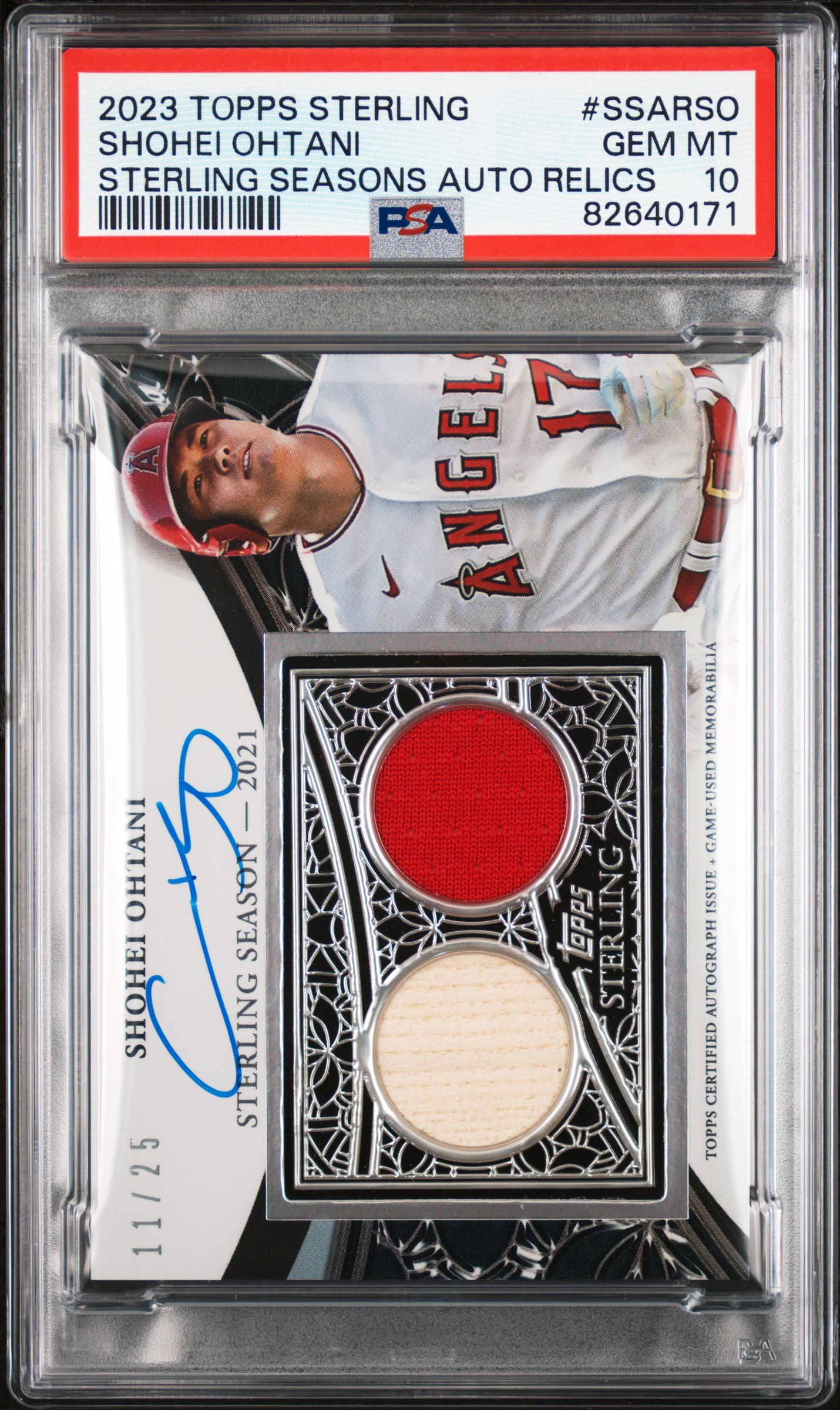 2023 TOPPS STERLING STERLING SEASONS AUTOGRAPH RELICS #SSARSO SHOHEI OHTANI STERLING SEASONS AUTO RELICS /25