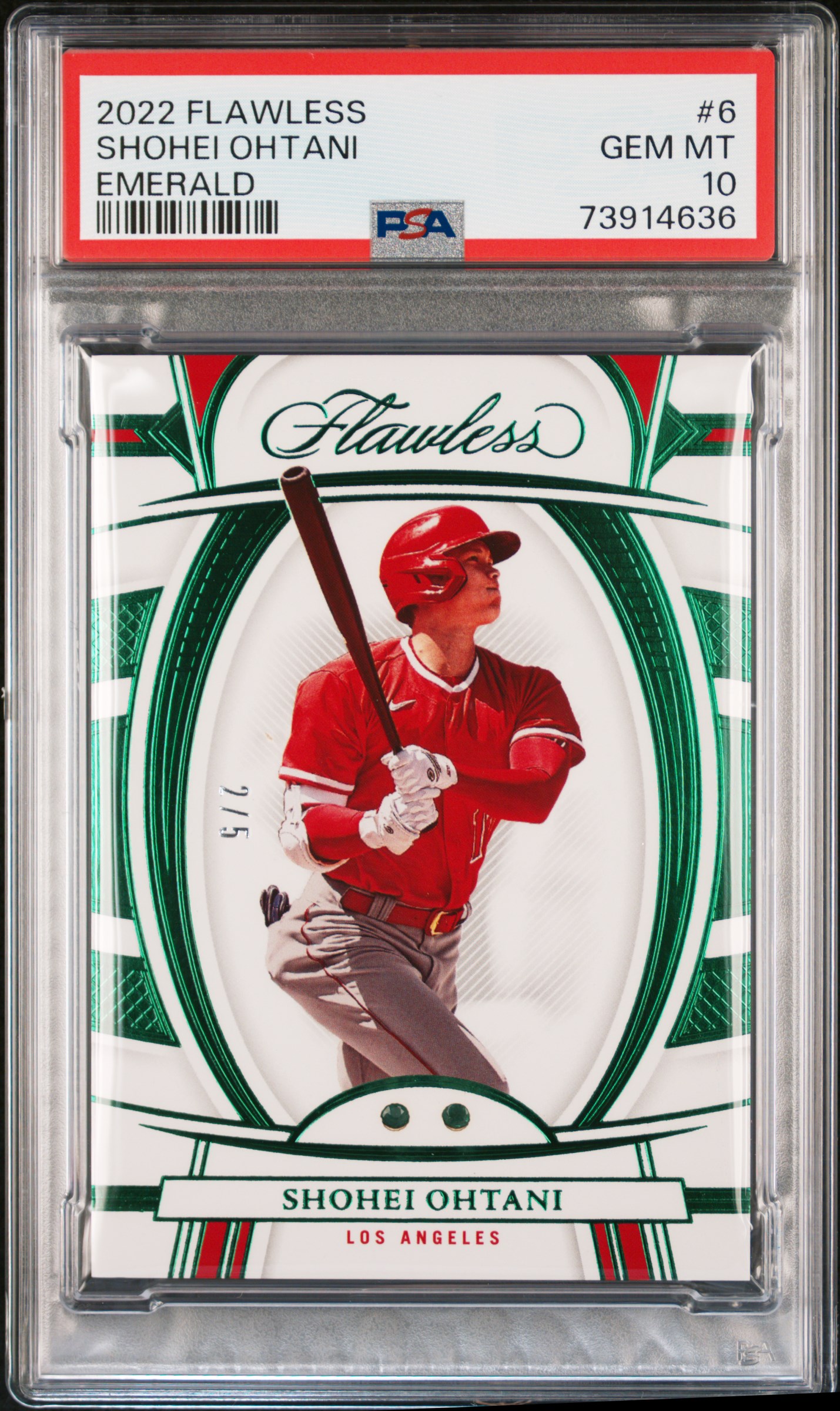 2022 PANINI FLAWLESS #6 SHOHEI OHTANI EMERALD /5
