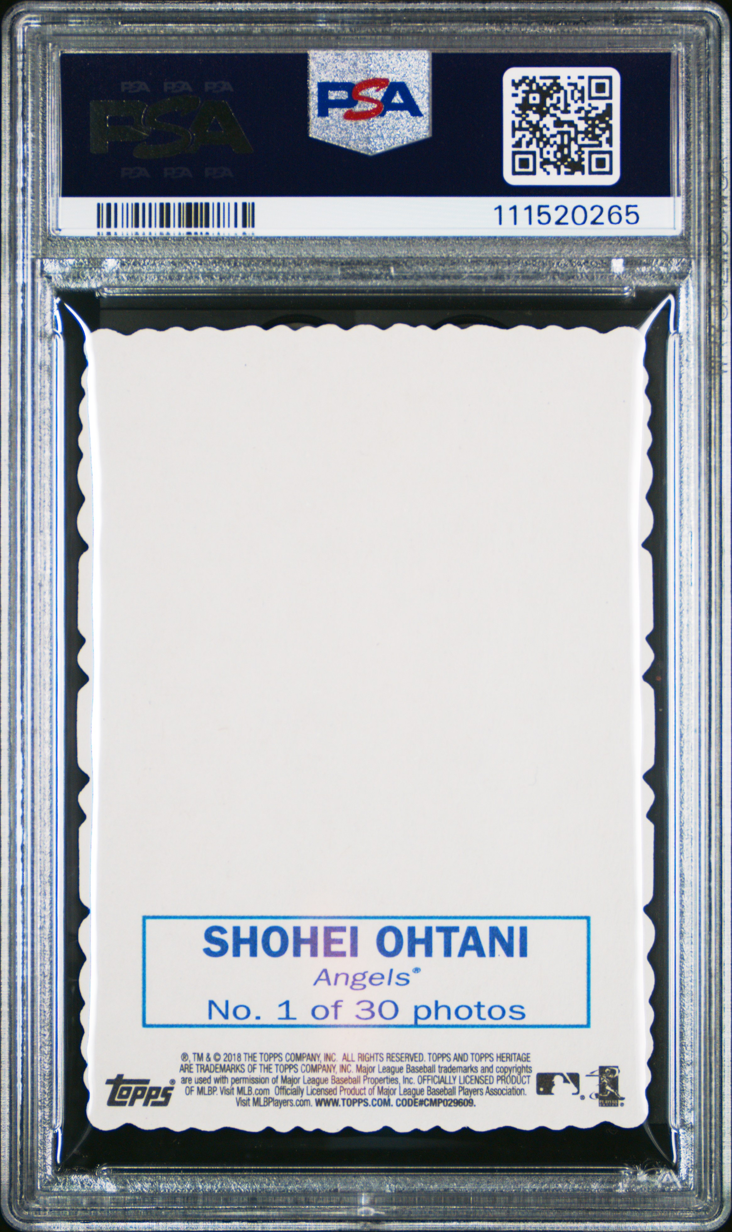 2018 TOPPS HERITAGE 1969 TOPPS DECKLE EDGE HIGH NUMBERS #1 SHOHEI OHTANI '69 TOPPS DECKLE EDGE H.N.