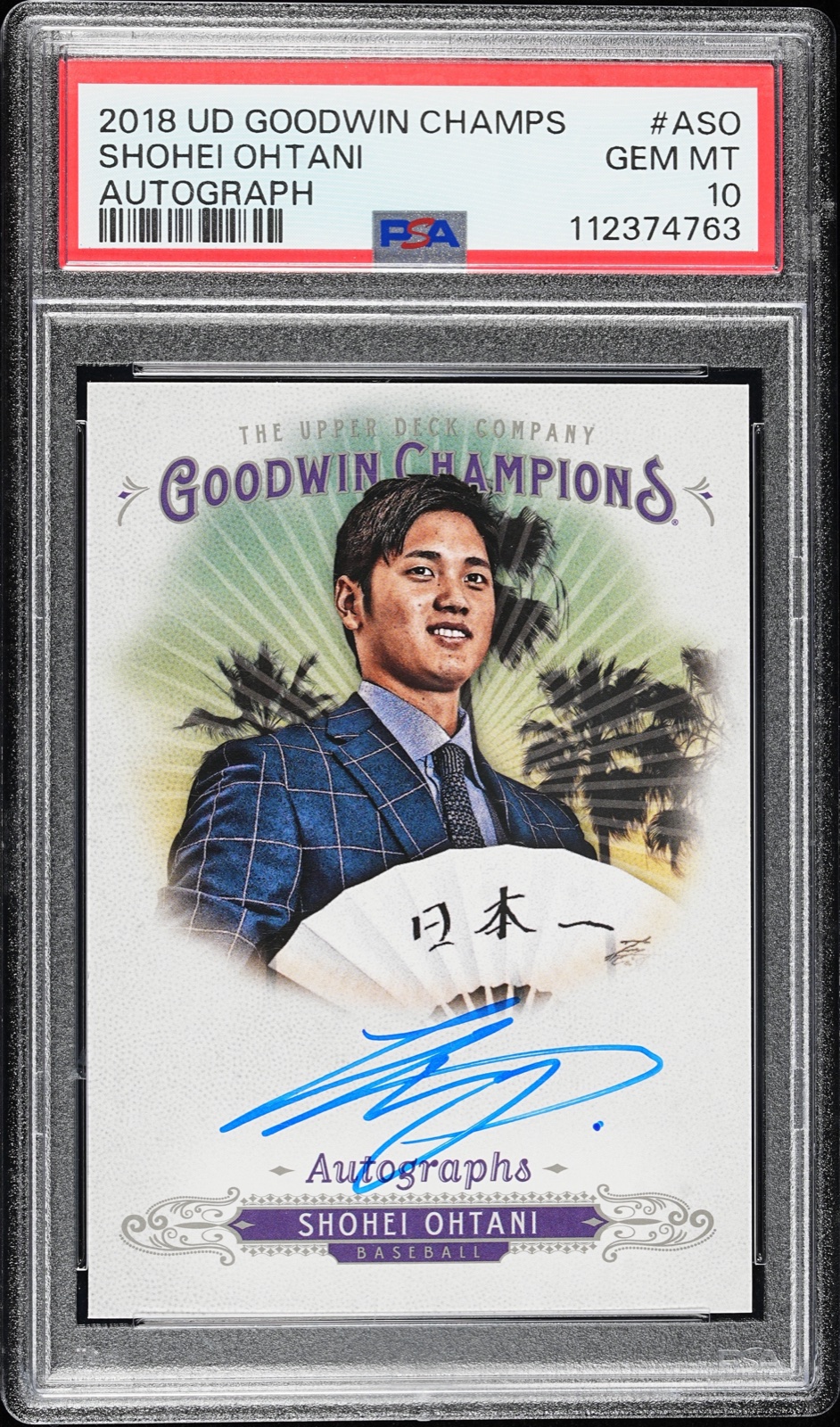 2018 UPPER DECK GOODWIN CHAMPIONS AUTOGRAPHS #ASO SHOHEI OHTANI AUTOGRAPH