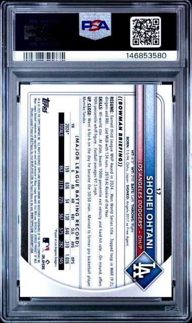 2025 Bowman Chrome S/E #17 Shohei Ohtani Yellow /75