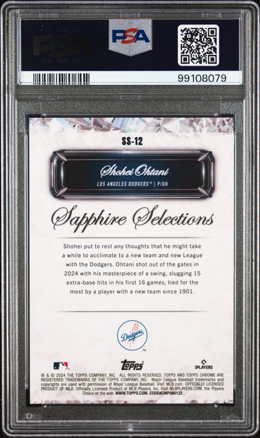 2024 Topps Sapphire SS12 Shohei Ohtani Selections-Black /10
