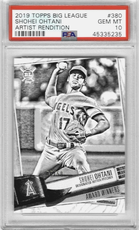 2019 TOPPS BIG LEAGUE #380 SHOHEI OHTANI BLACK & WHITE /50