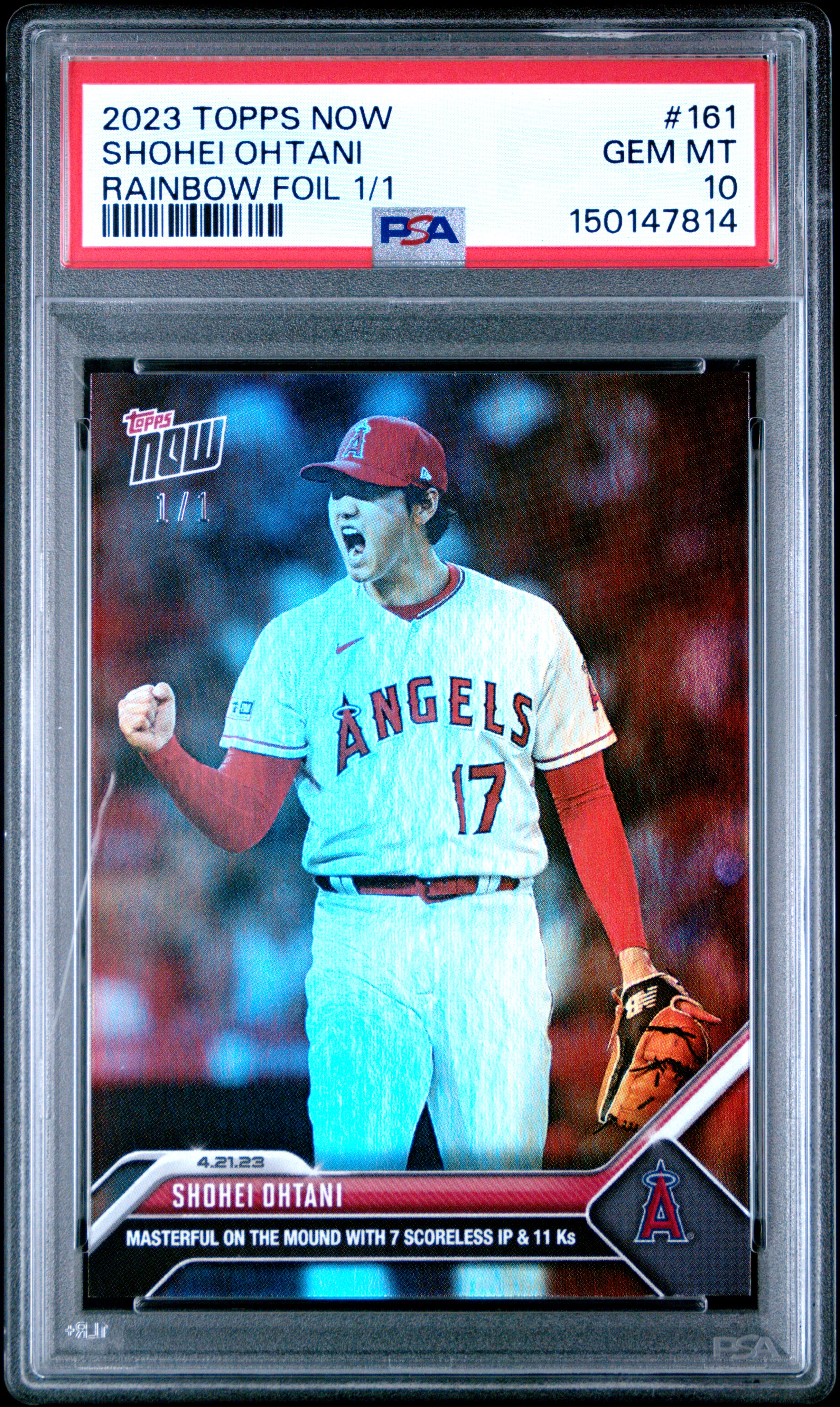 2023 TOPPS NOW #161 SHOHEI OHTANI RAINBOW FOIL 1/1
