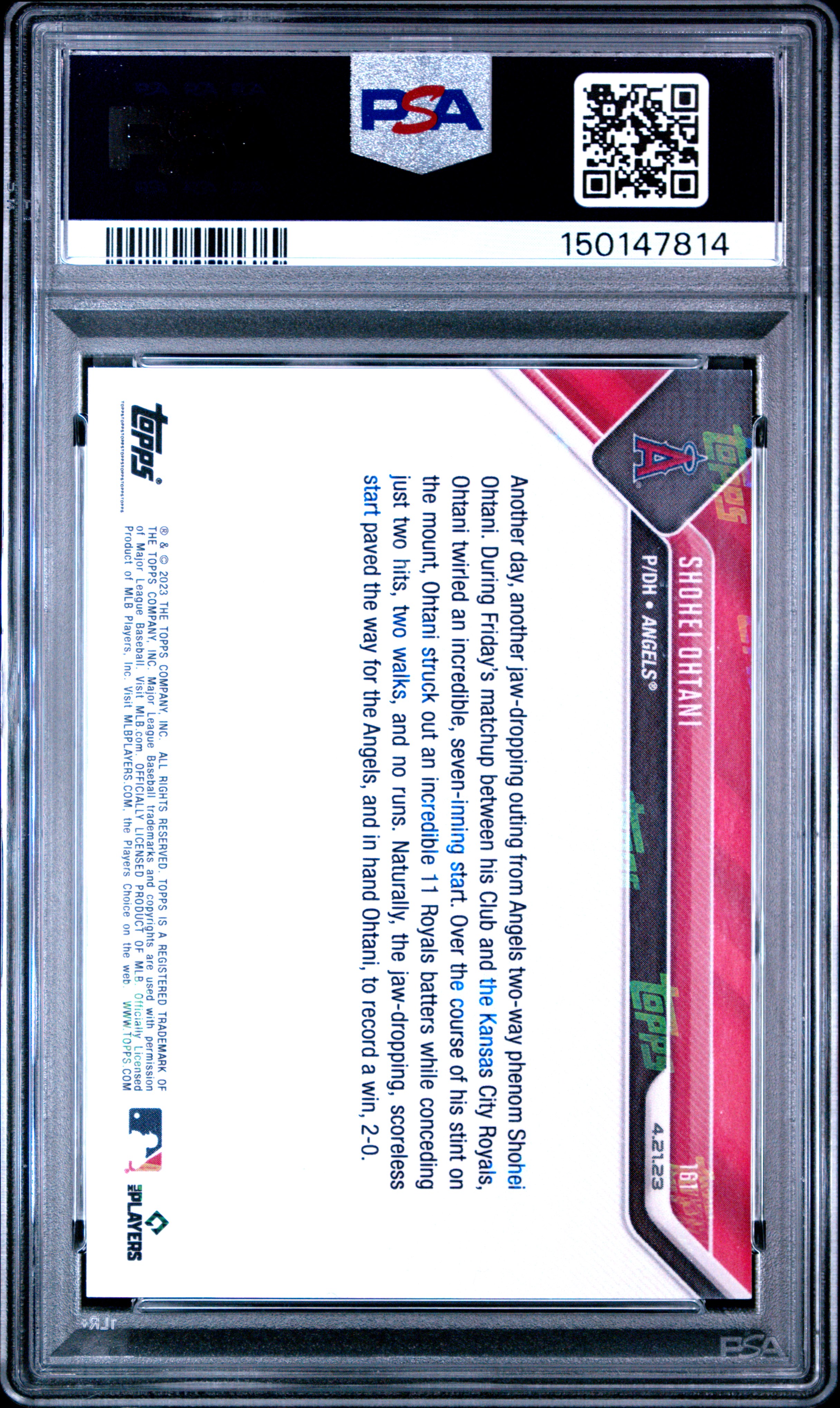 2023 TOPPS NOW #161 SHOHEI OHTANI RAINBOW FOIL 1/1