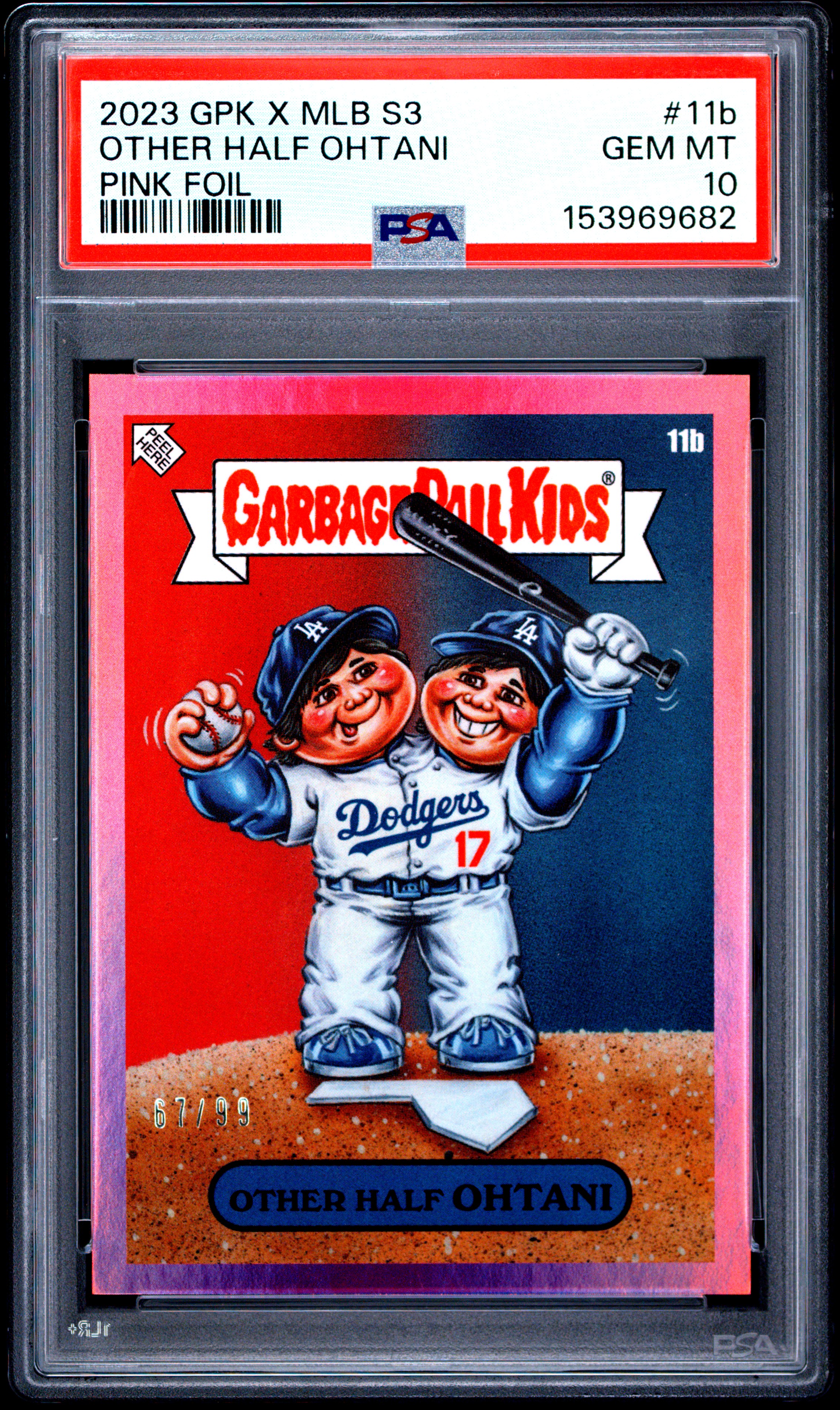2023 TOPPS GARBAGE PAIL KIDS X MLB SERIES 3 #11b OTHER HALF OHTANI PINK FOIL /99
