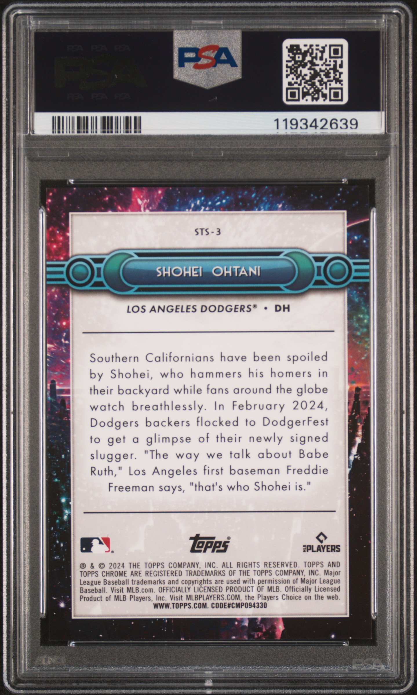 2024 TOPPS CHROME SWINGING FOR THE STARS #STS3 SHOHEI OHTANI SWINGING/STARS-ORANGE REF /25
