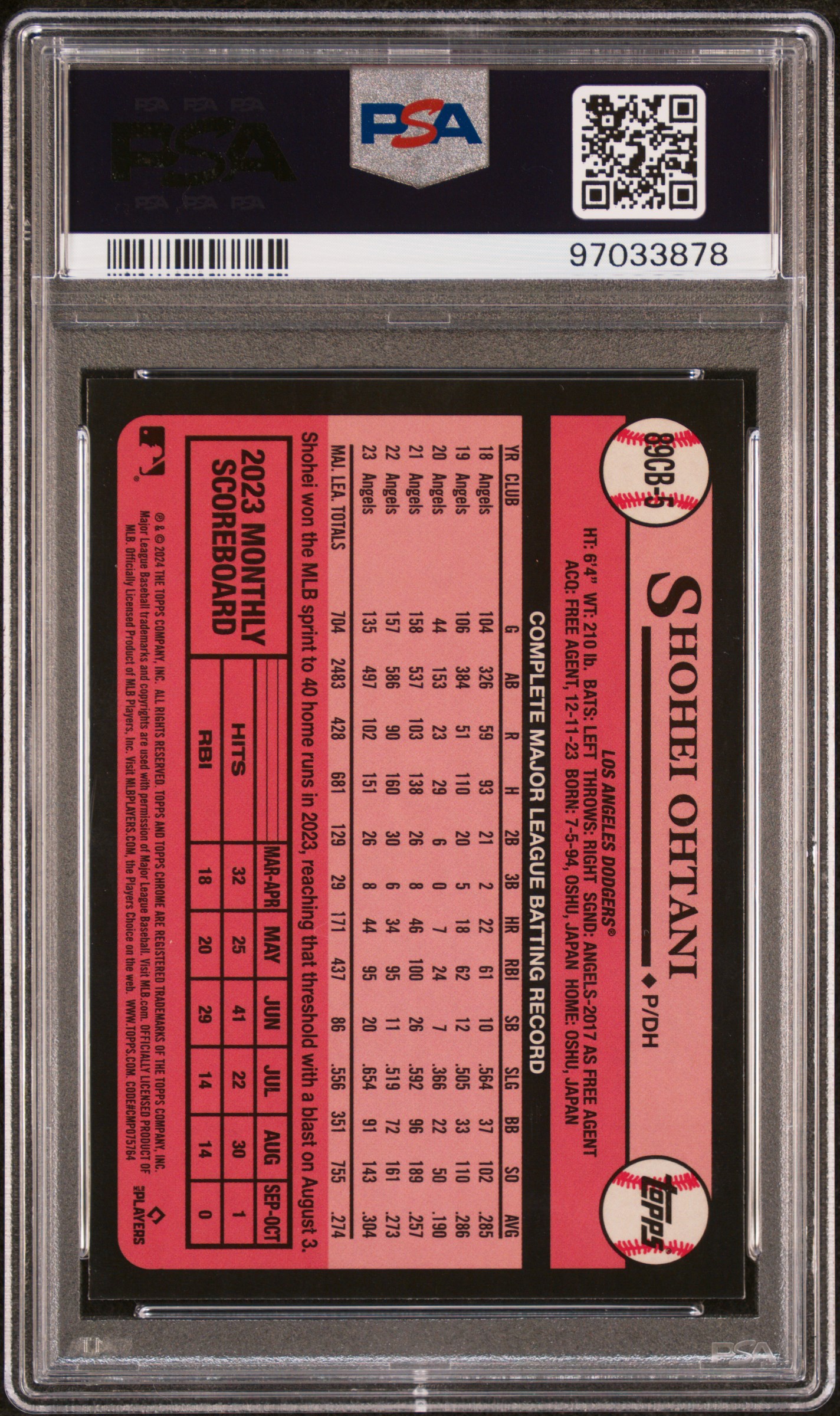 2024 TOPPS CHROME 1989 TOPPS BASEBALL #5 SHOHEI OHTANI 1989 TOPPS-GREEN REFRACTOR /99