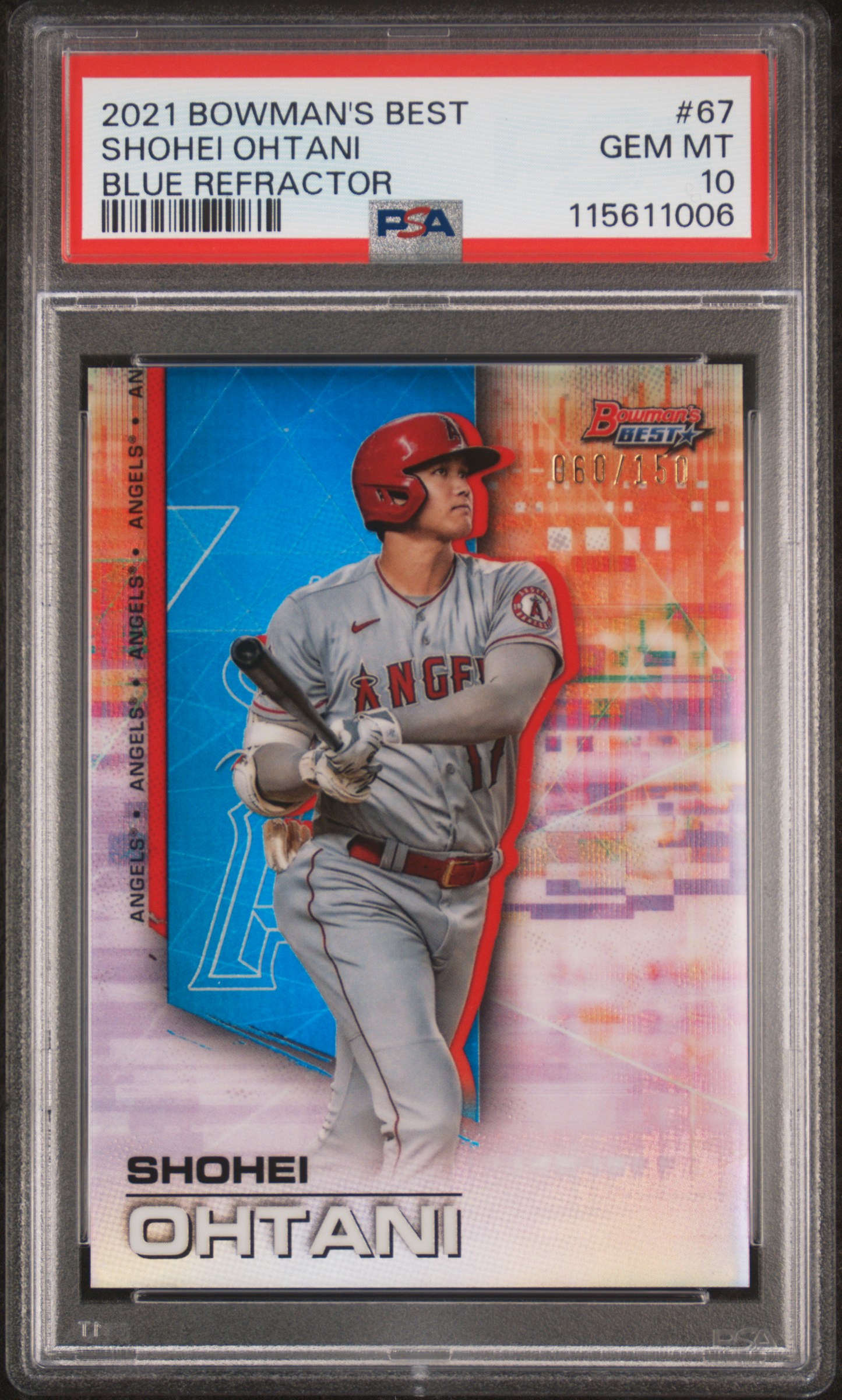 2021 BOWMAN'S BEST #67 SHOHEI OHTANI BLUE REFRACTOR /150