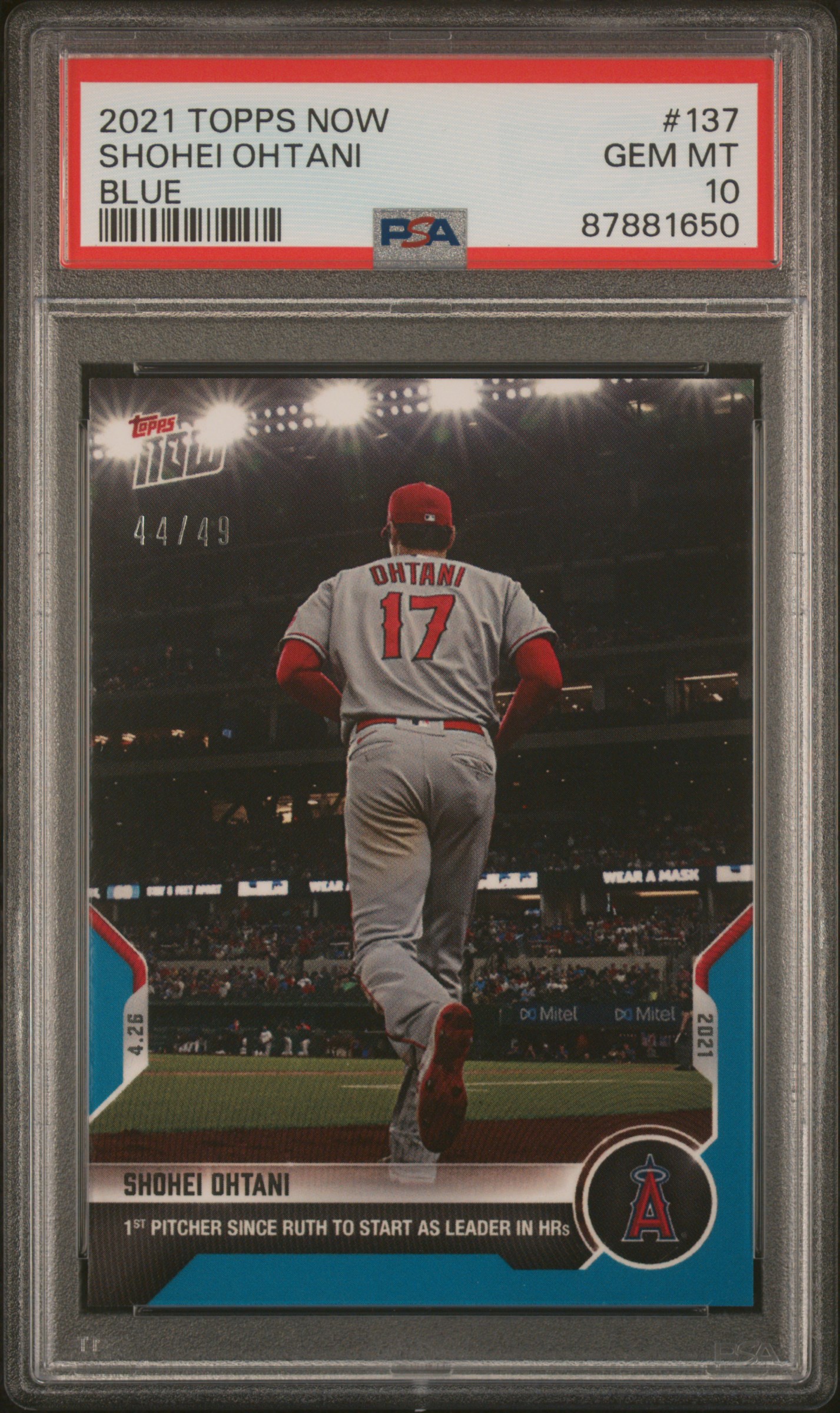 2021 TOPPS NOW #137 SHOHEI OHTANI BLUE /49
