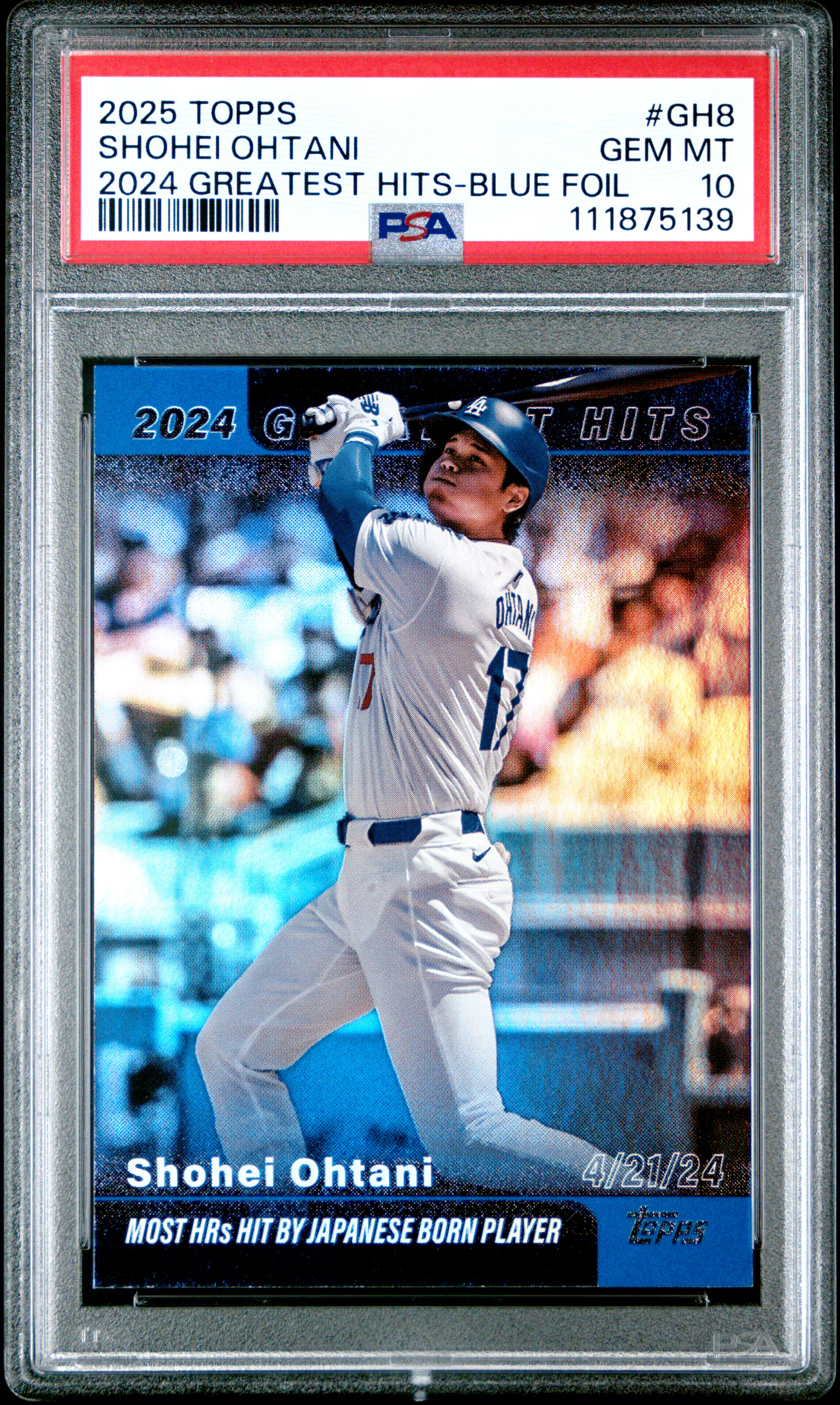 2025 TOPPS 2024 GREATEST HITS #GH8 SHOHEI OHTANI 2024 GREATEST HITS-BLUE FOIL /150
