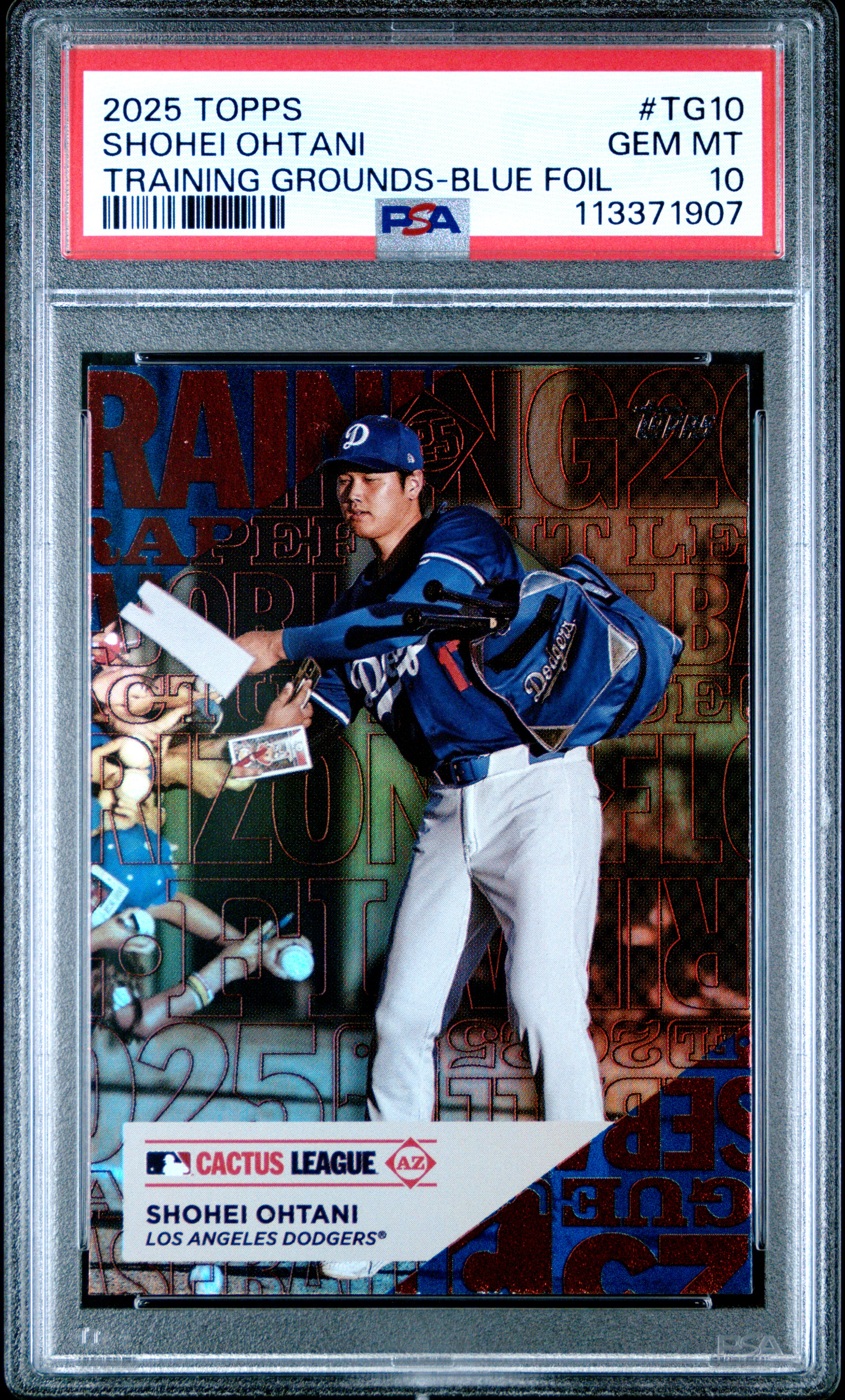 2025 TOPPS TRAINING GROUNDS #TG10 SHOHEI OHTANI TRAINING GROUNDS-BLUE FOIL /150