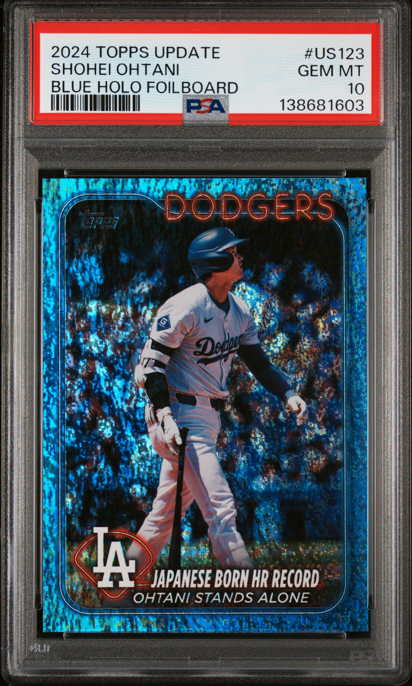 2024 TOPPS UPDATE #US123 SHOHEI OHTANI BLUE HOLO FOILBOARD /999