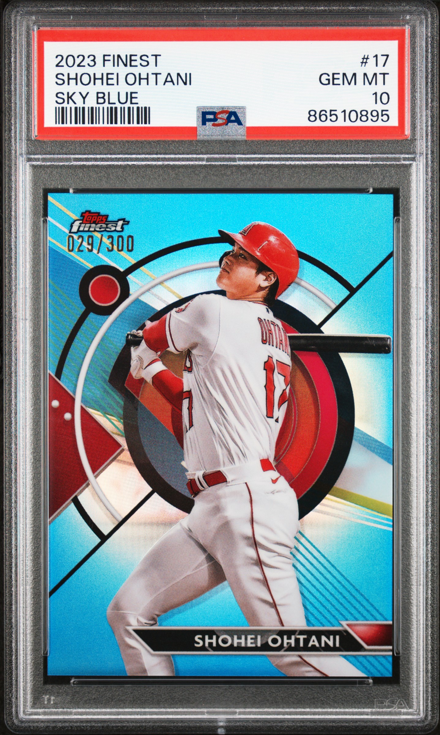 2023 TOPPS FINEST #17 SHOHEI OHTANI SKY BLUE /300