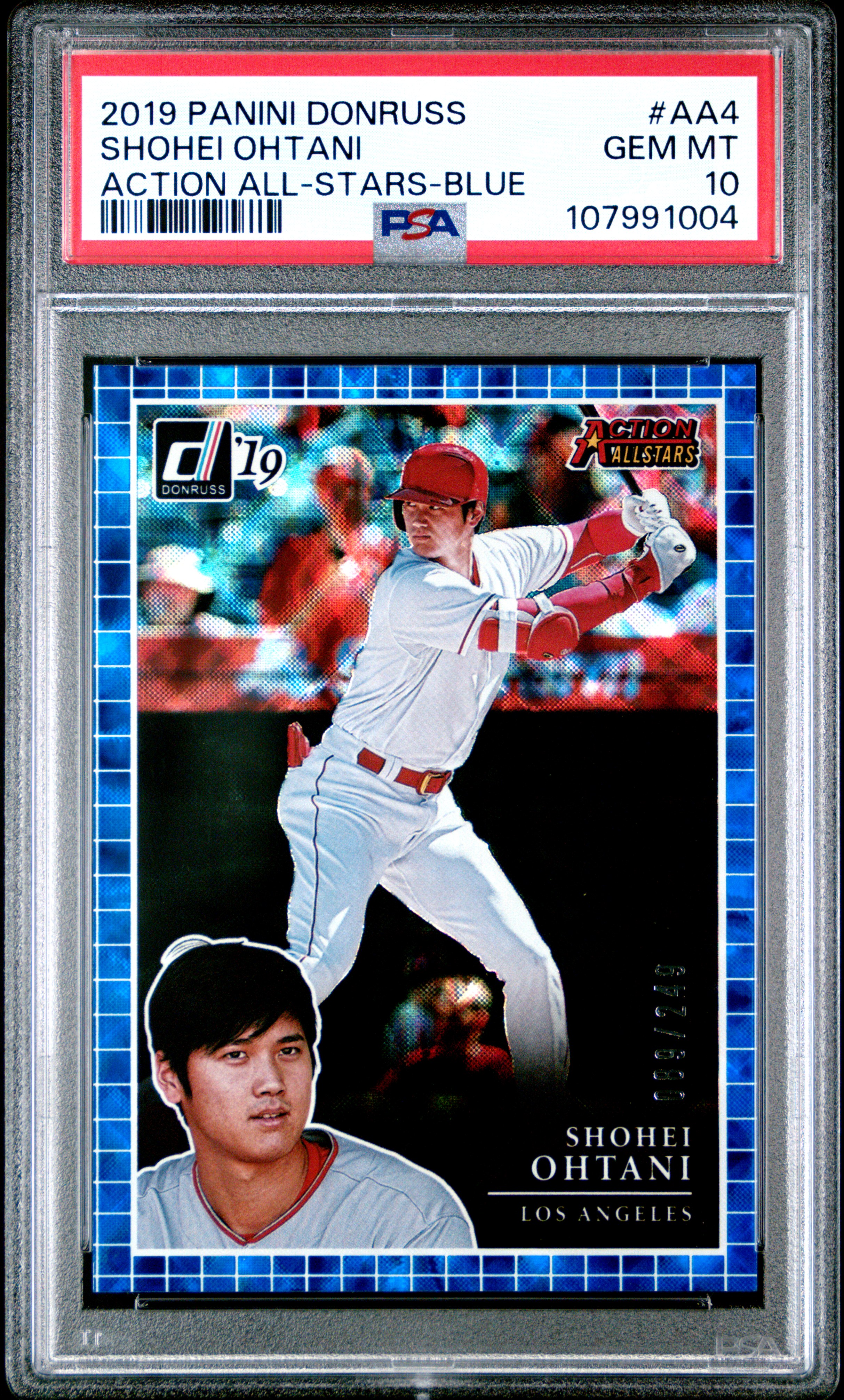 2019 PANINI DONRUSS ACTION ALL-STARS #AA4 SHOHEI OHTANI ACTION ALL-STARS-BLUE /249