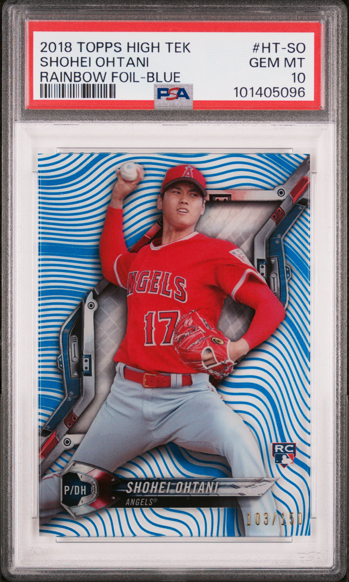 2018 TOPPS HIGH TEK #HT-SO SHOHEI OHTANI RAINBOW FOIL-BLUE /150