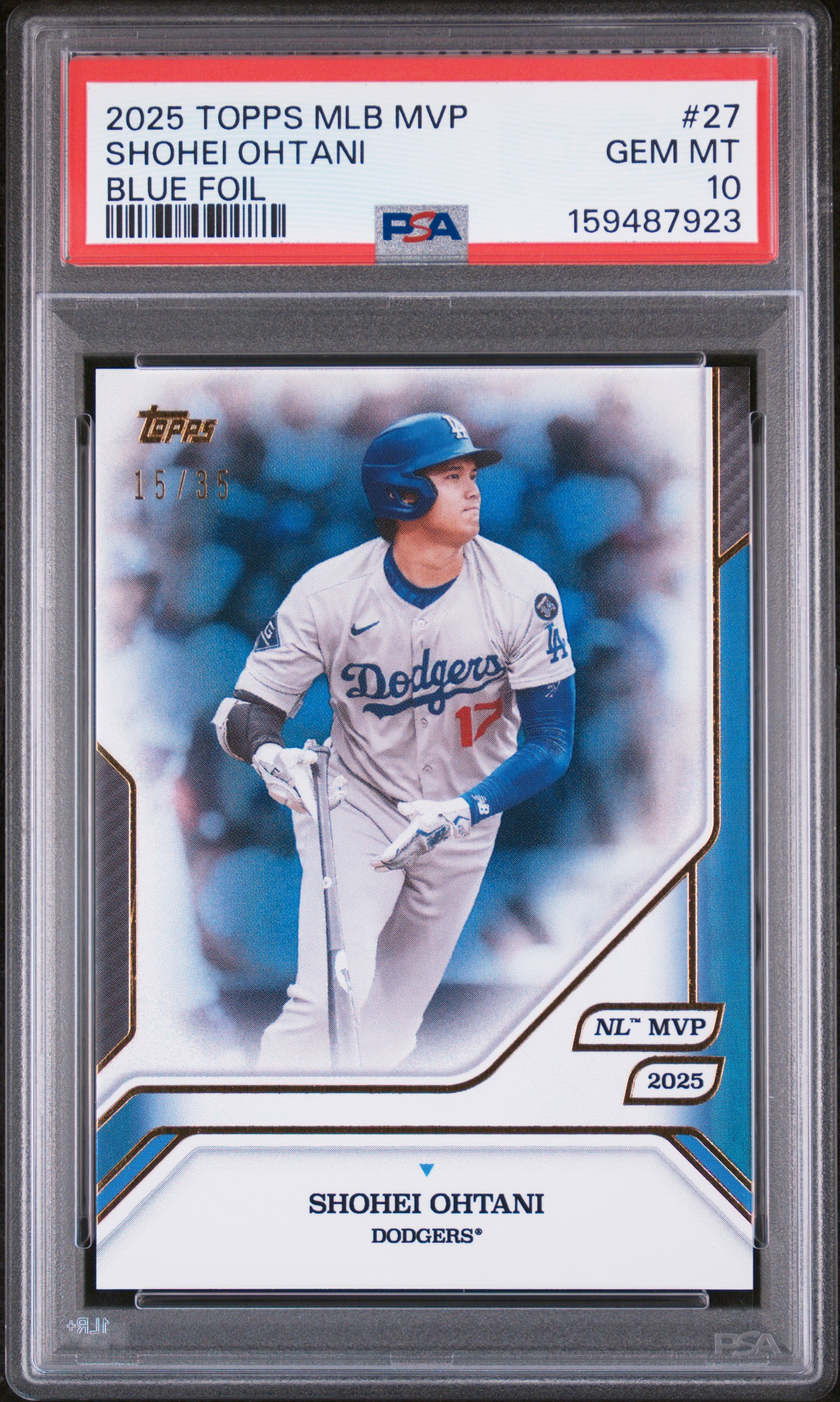 2025 TOPPS MLB MVP COLLECTION #27 SHOHEI OHTANI BLUE FOIL /35