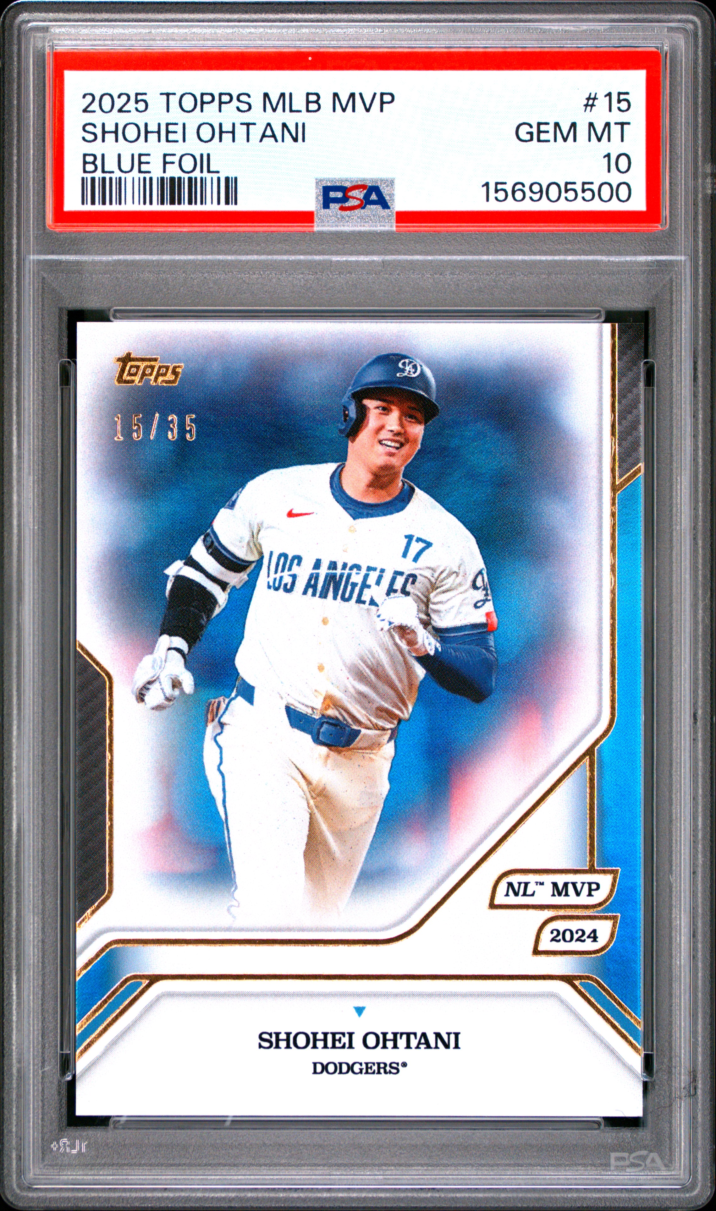 2025 TOPPS MLB MVP COLLECTION #15 SHOHEI OHTANI BLUE FOIL /35