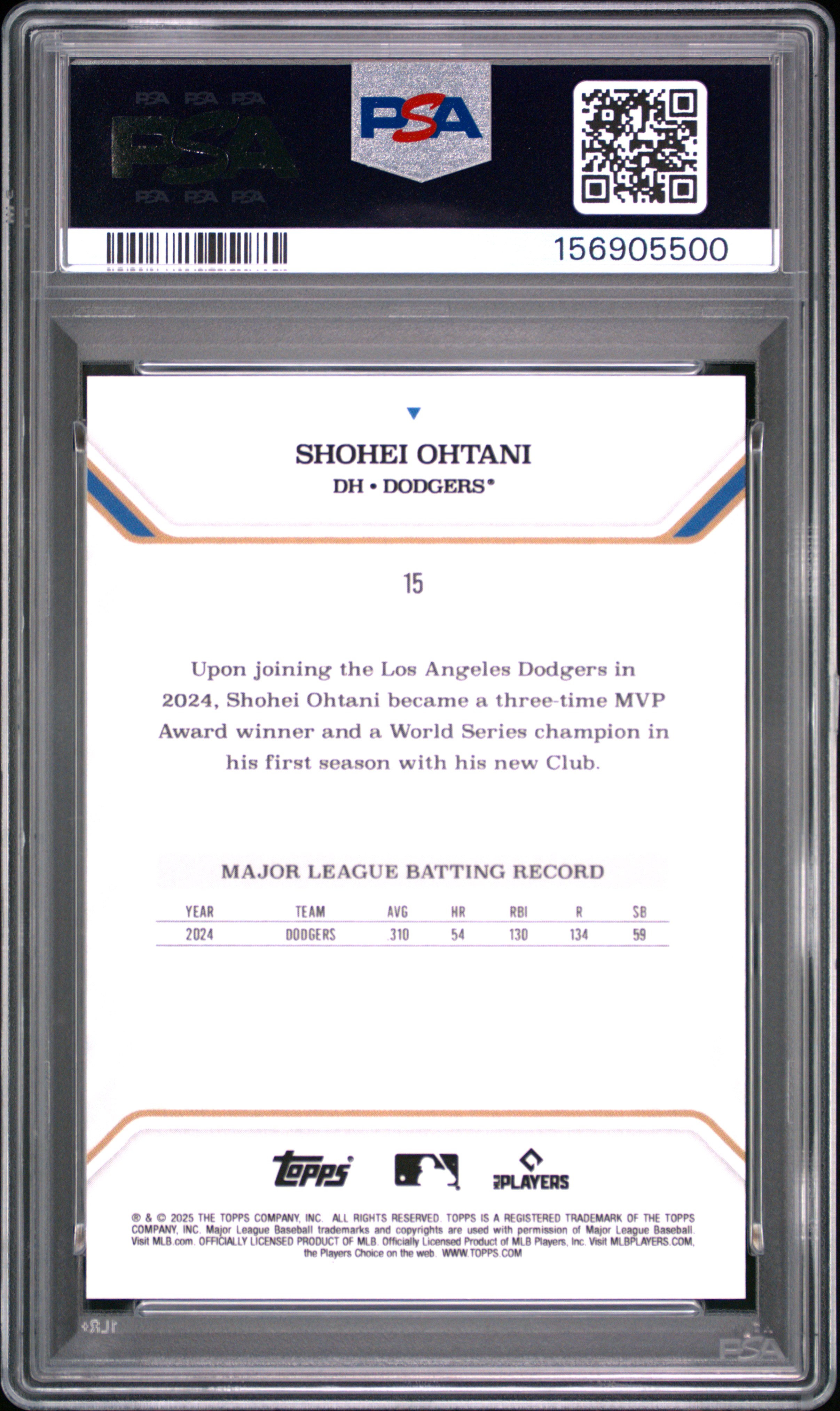 2025 TOPPS MLB MVP COLLECTION #15 SHOHEI OHTANI BLUE FOIL /35