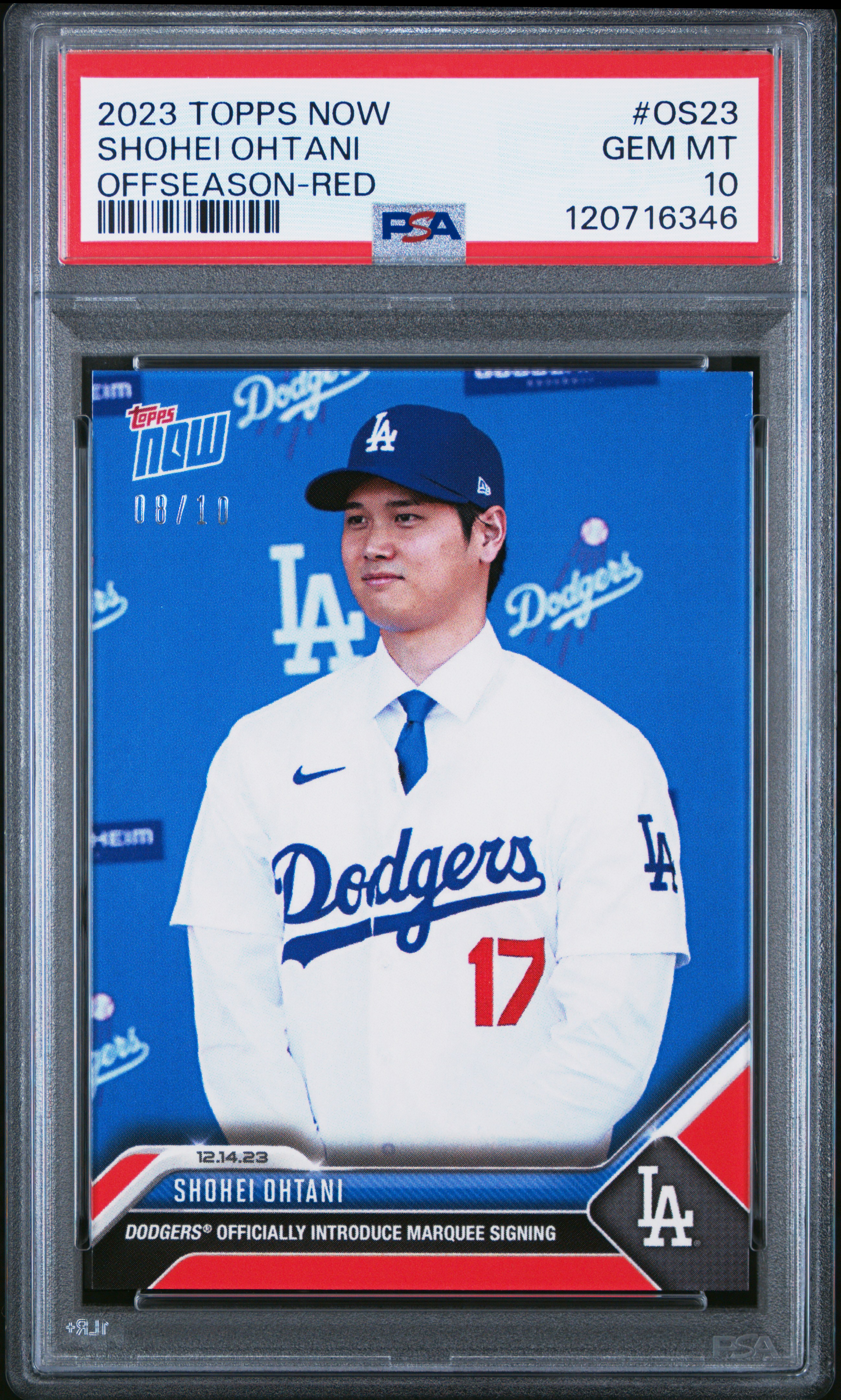 2023 TOPPS NOW OFFSEASON #OS23 SHOHEI OHTANI OFFSEASON-RED /10