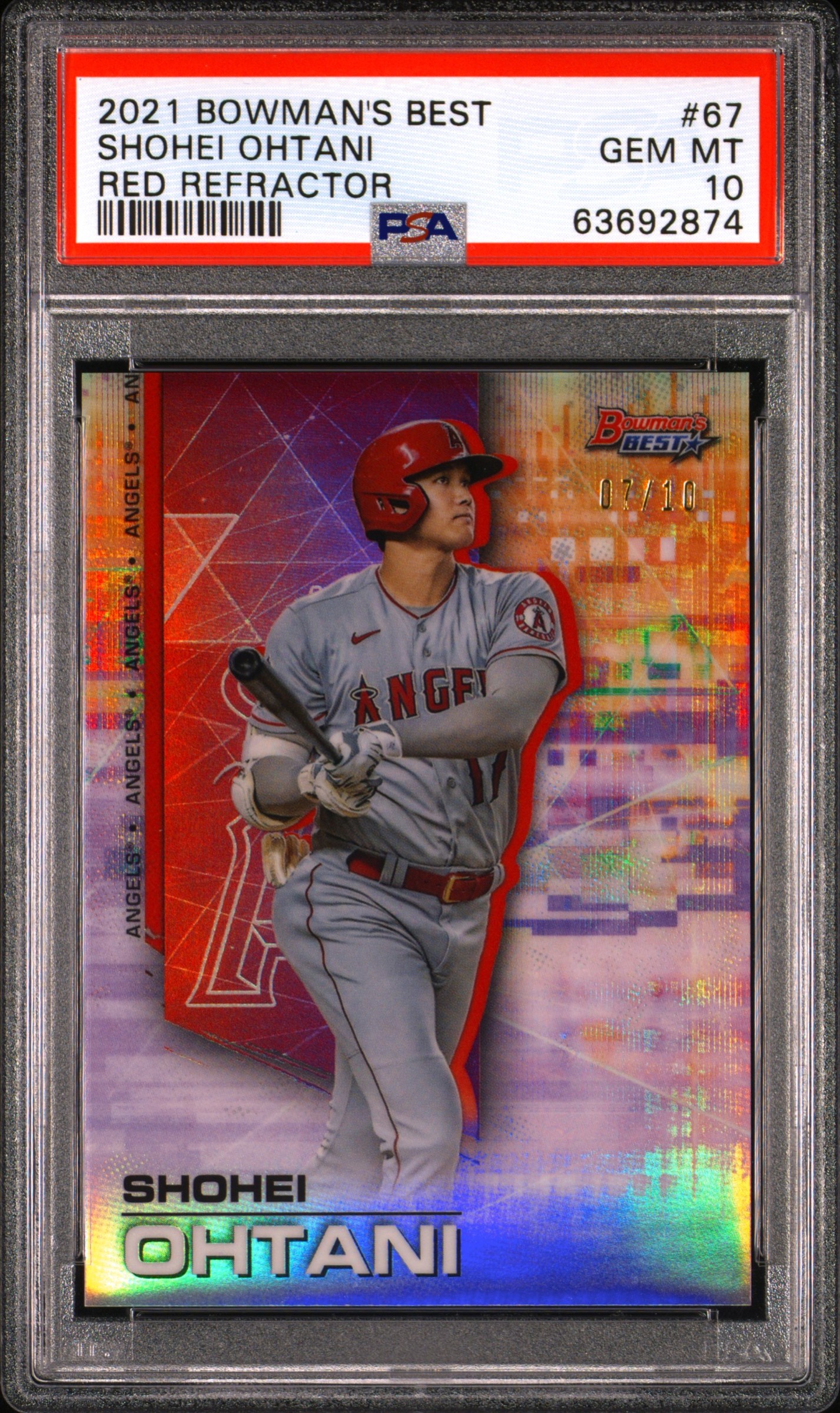 2021 BOWMAN'S BEST #67 SHOHEI OHTANI RED REFRACTOR /5