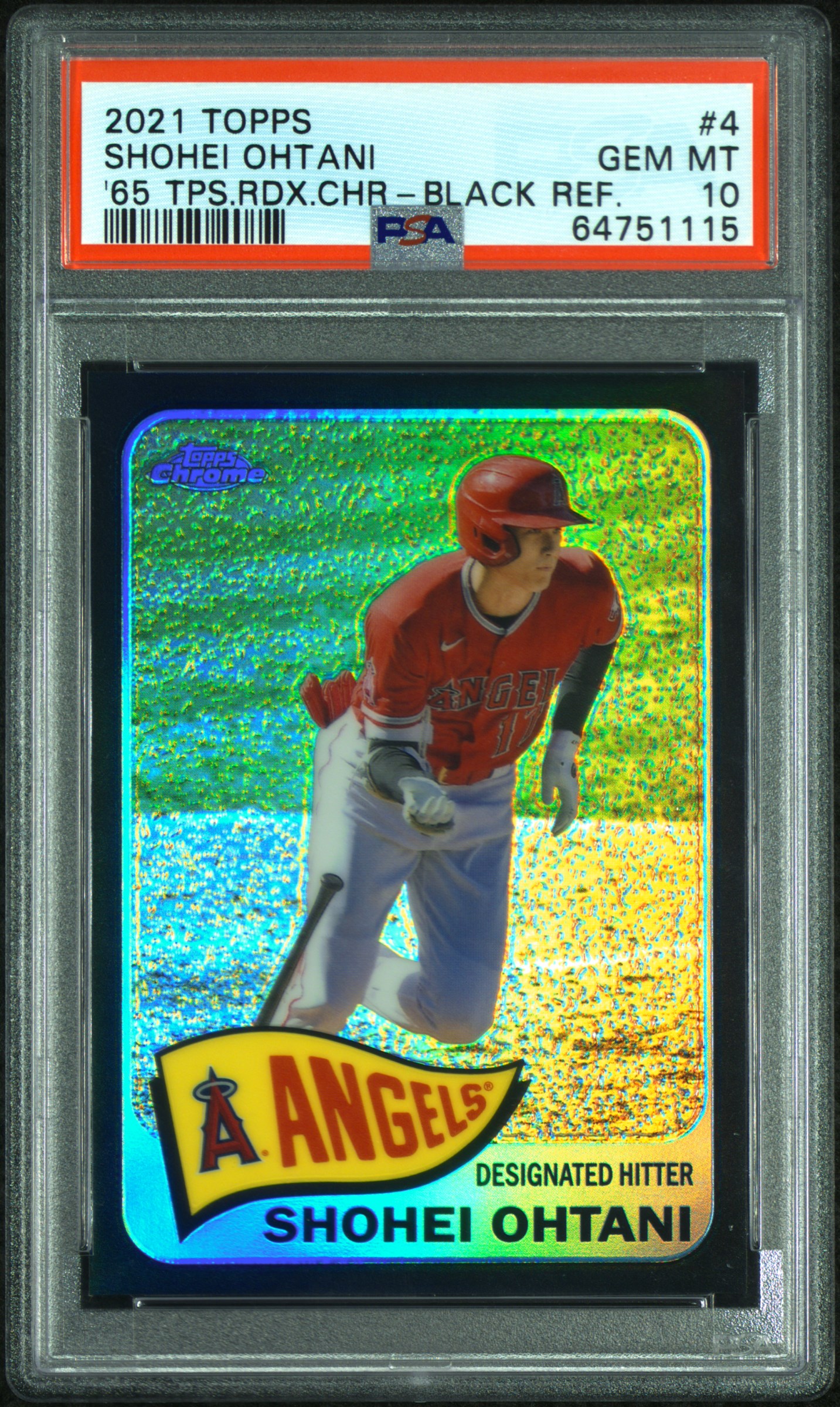 2021 TOPPS 1965 TOPPS REDUX CHROME #4 SHOHEI OHTANI '65 TPS.RDX.CHR-BLACK REF. /25