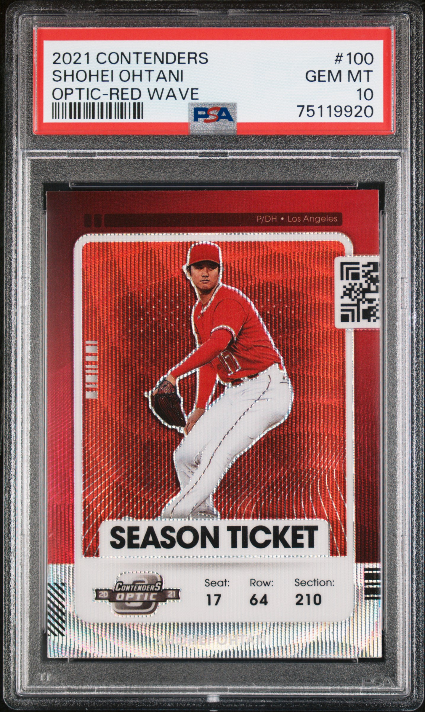 2021 PANINI CONTENDERS #100 SHOHEI OHTANI OPTIC-RED WAVE