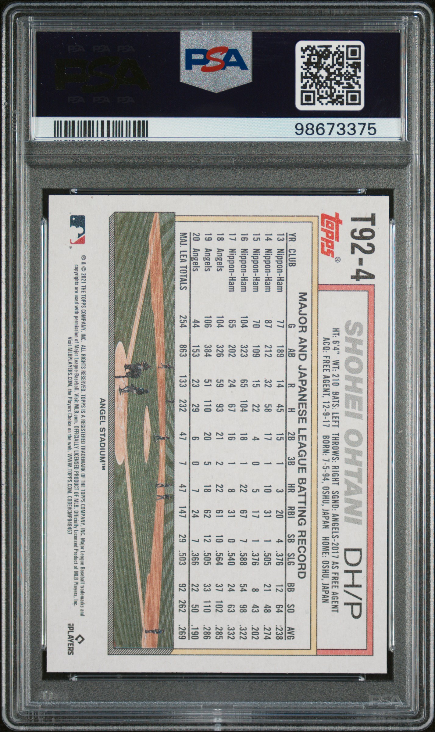 2021 TOPPS UPDATE 1992 TOPPS REDUX #T924 SHOHEI OHTANI