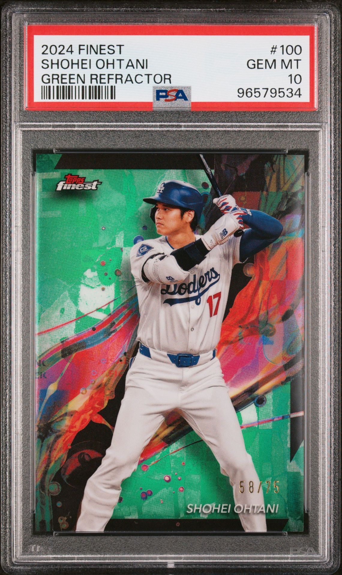 2024 Topps Finest 100 Shohei Ohtani Green Refractor /99