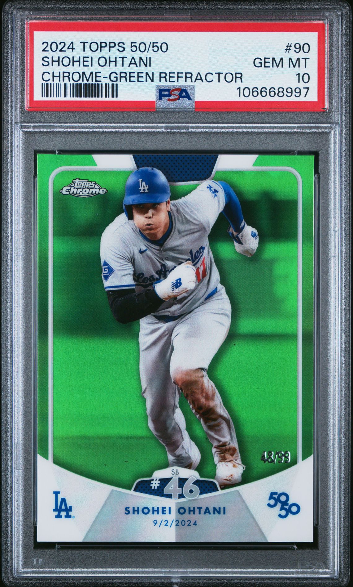 2024 Topps Chrome 50/50 #90 Chrome-Green Refractor /99
