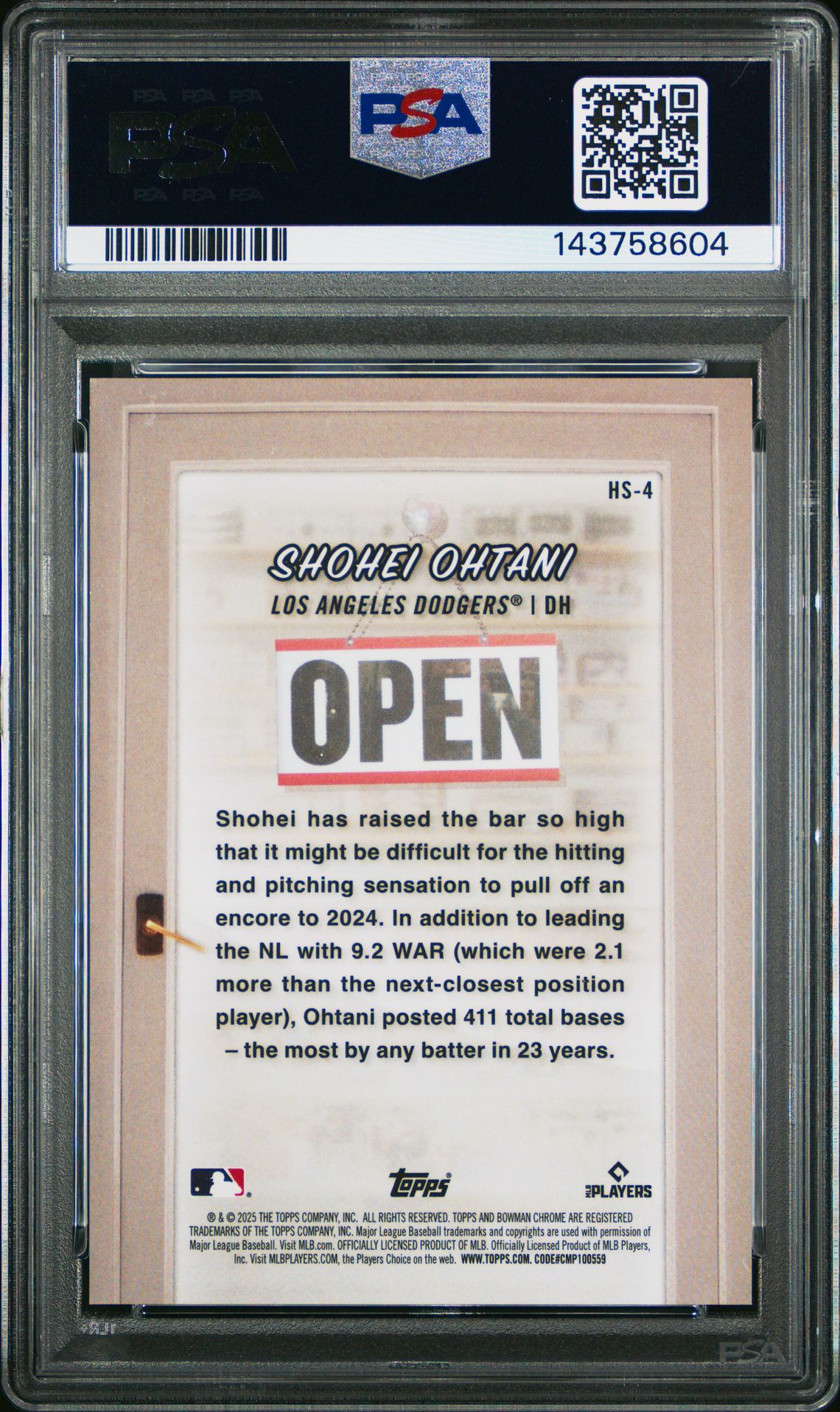 2025 BOWMAN HOBBY STARS #HS4 SHOHEI OHTANI HOBBY STARS-GREEN REF /99