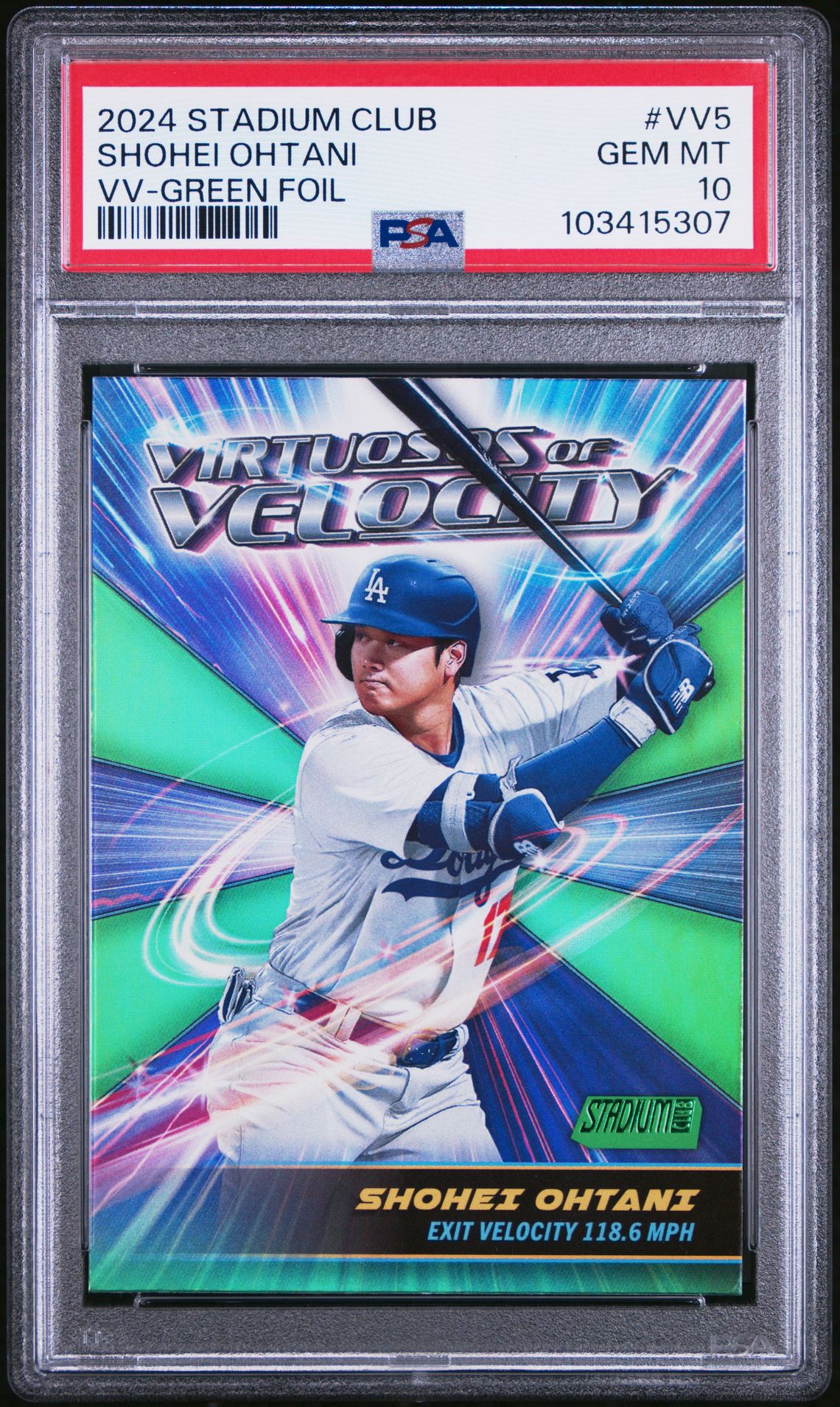 2024 TOPPS STADIUM CLUB VIRTUOSOS OF VELOCITY #VV5 SHOHEI OHTANI VV-GREEN FOIL