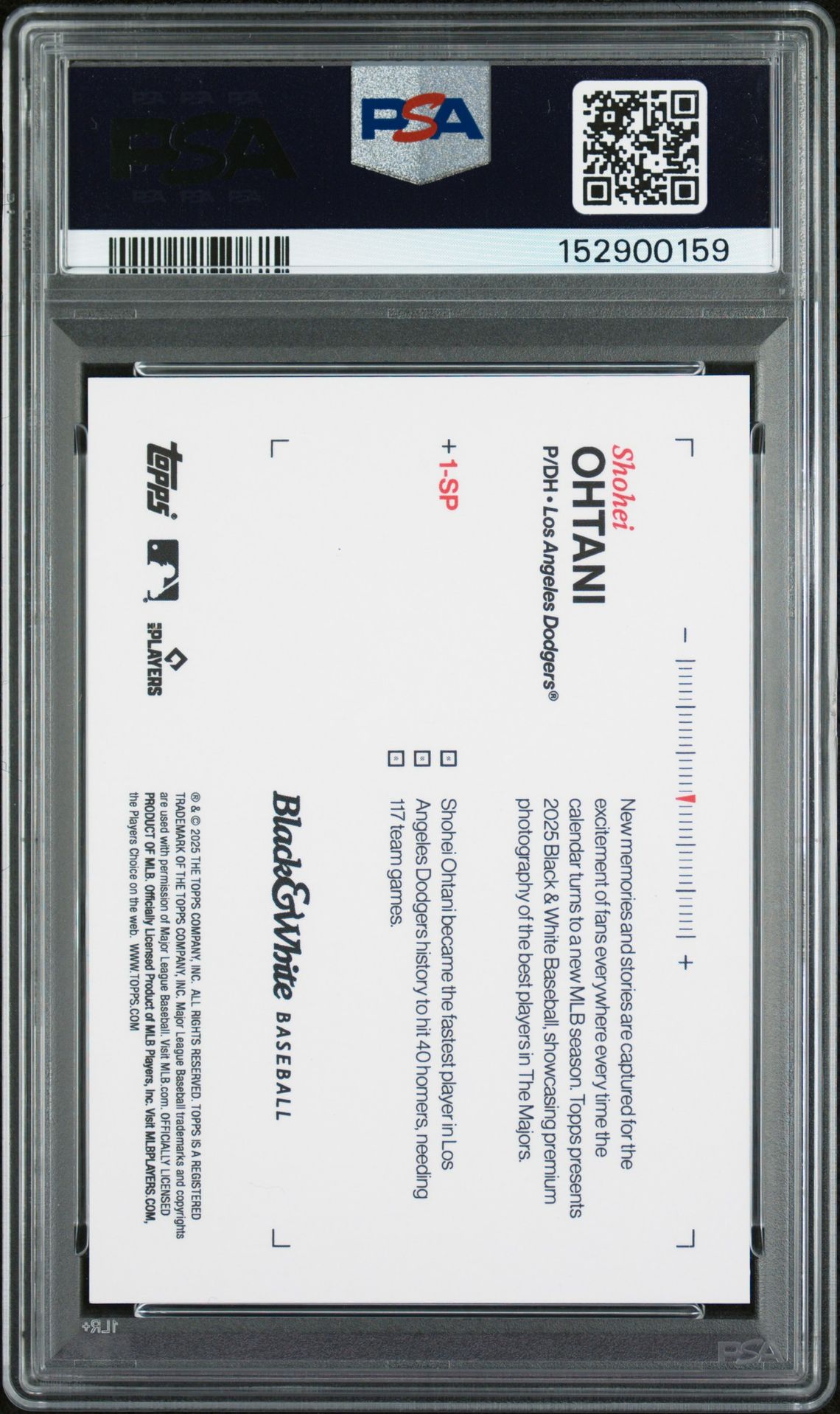 2025 Topps Black & White #1-SP Shohei Ohtani
