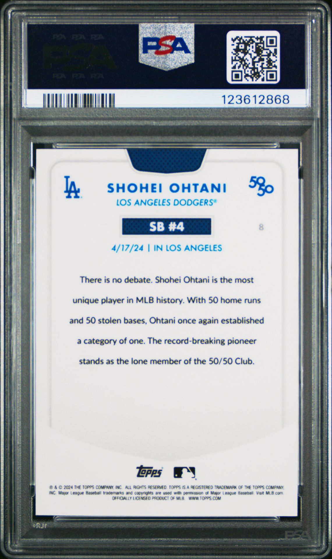 2024 Topps Chrome #8 Shohei Ohtani Chrome Aqua Refractor /75