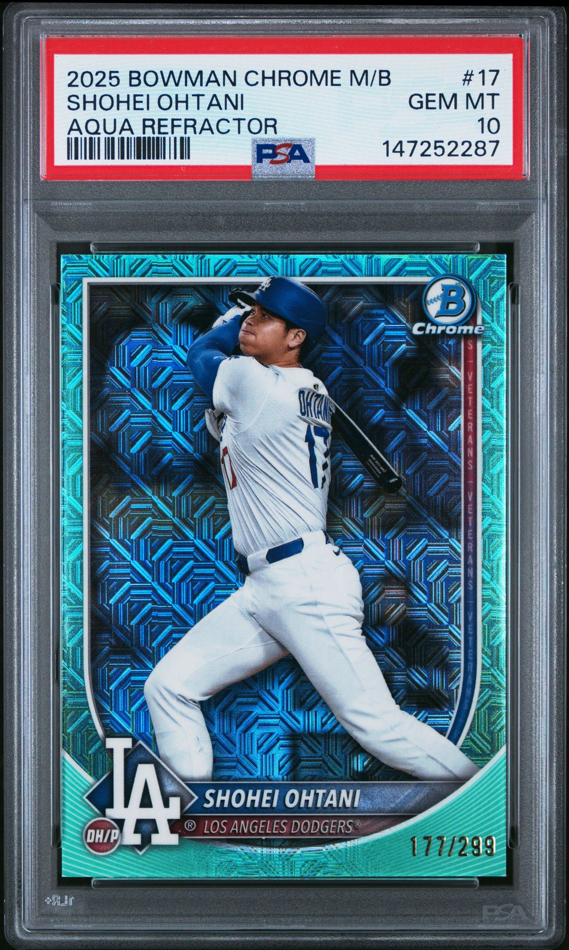 2025 Bowman Chrome #17 Shohei Ohtani Aqua Refractor /299