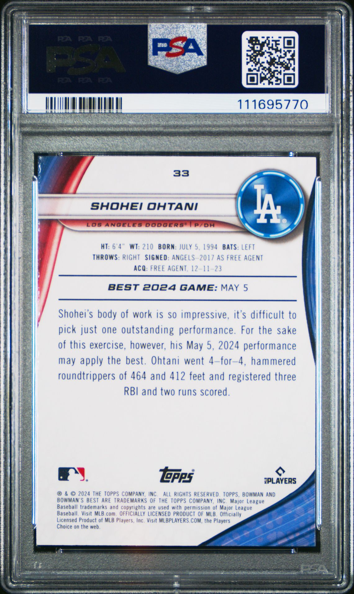 2024 Bowman Bowman's Best 33 Aqua Lava /199