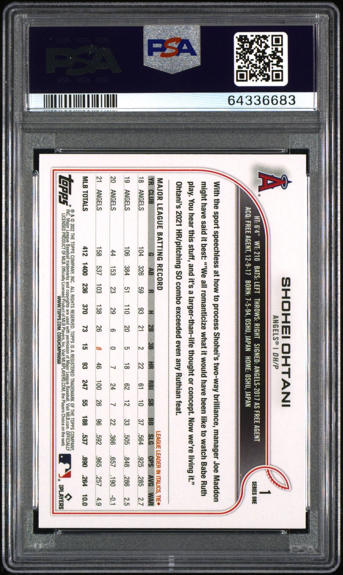 2022 Topps #1 Shohei Ohtani SP