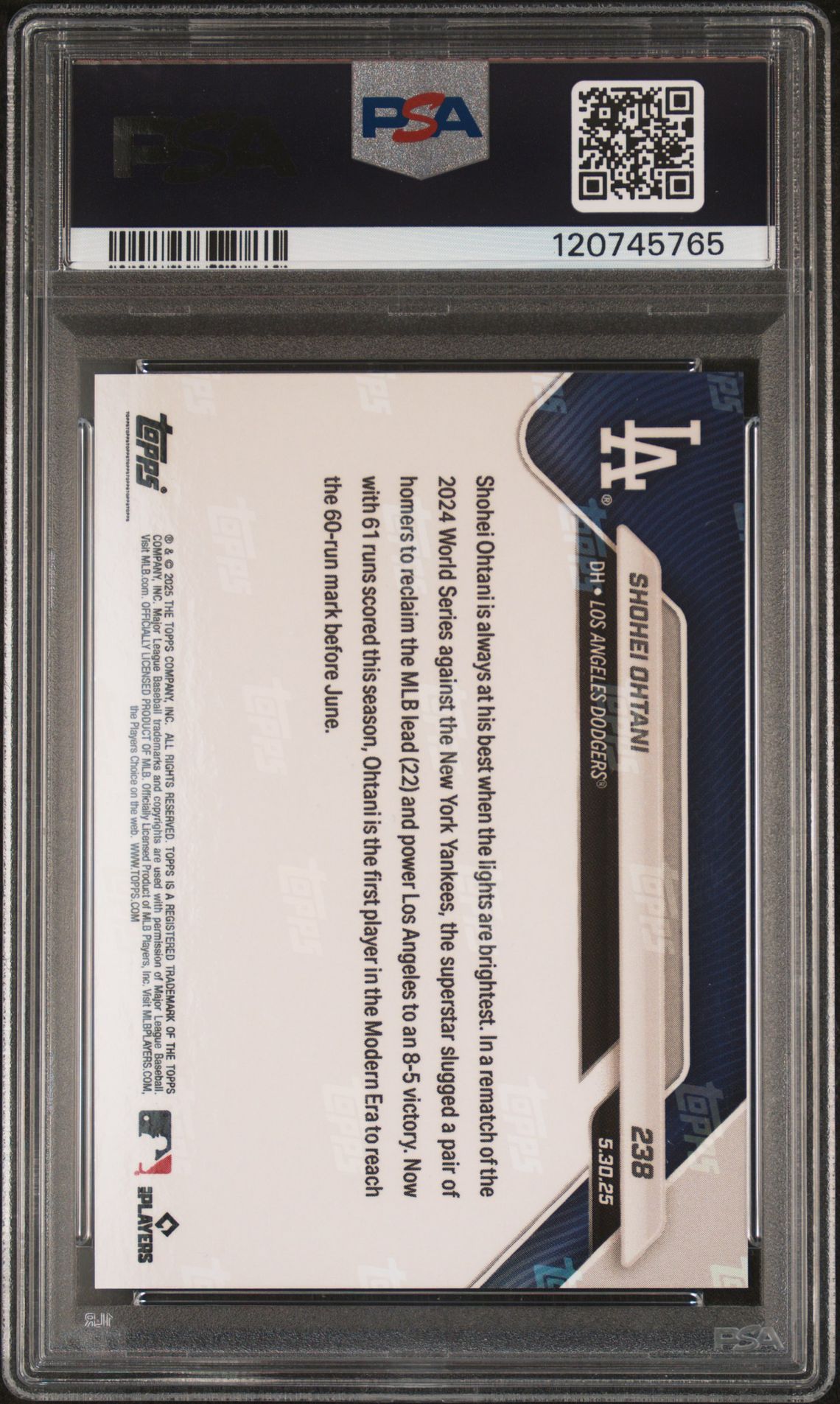 2025 Topps Now 238 Shohei Ohtani Orange Foil /10