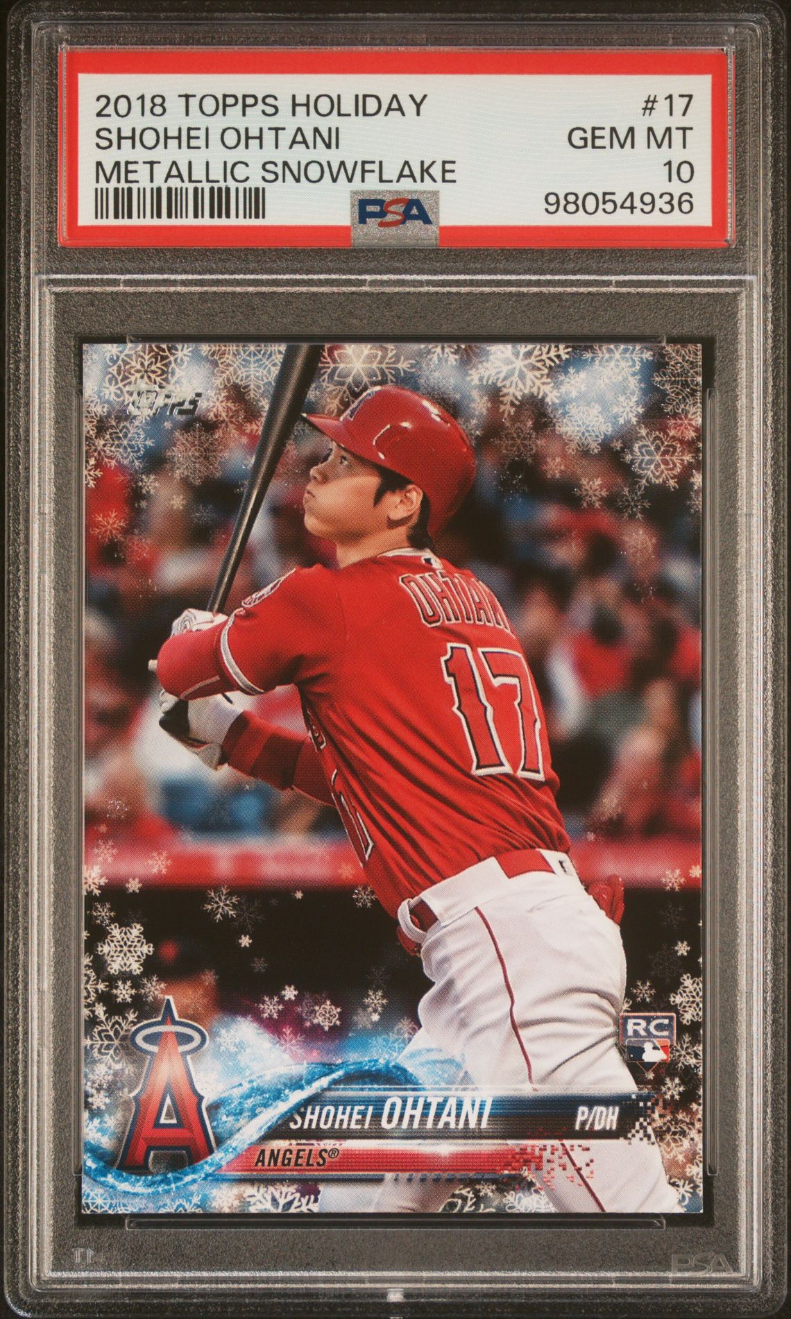 2018 Topps Holiday #17 Shohei Ohtani Metallic Snowflake