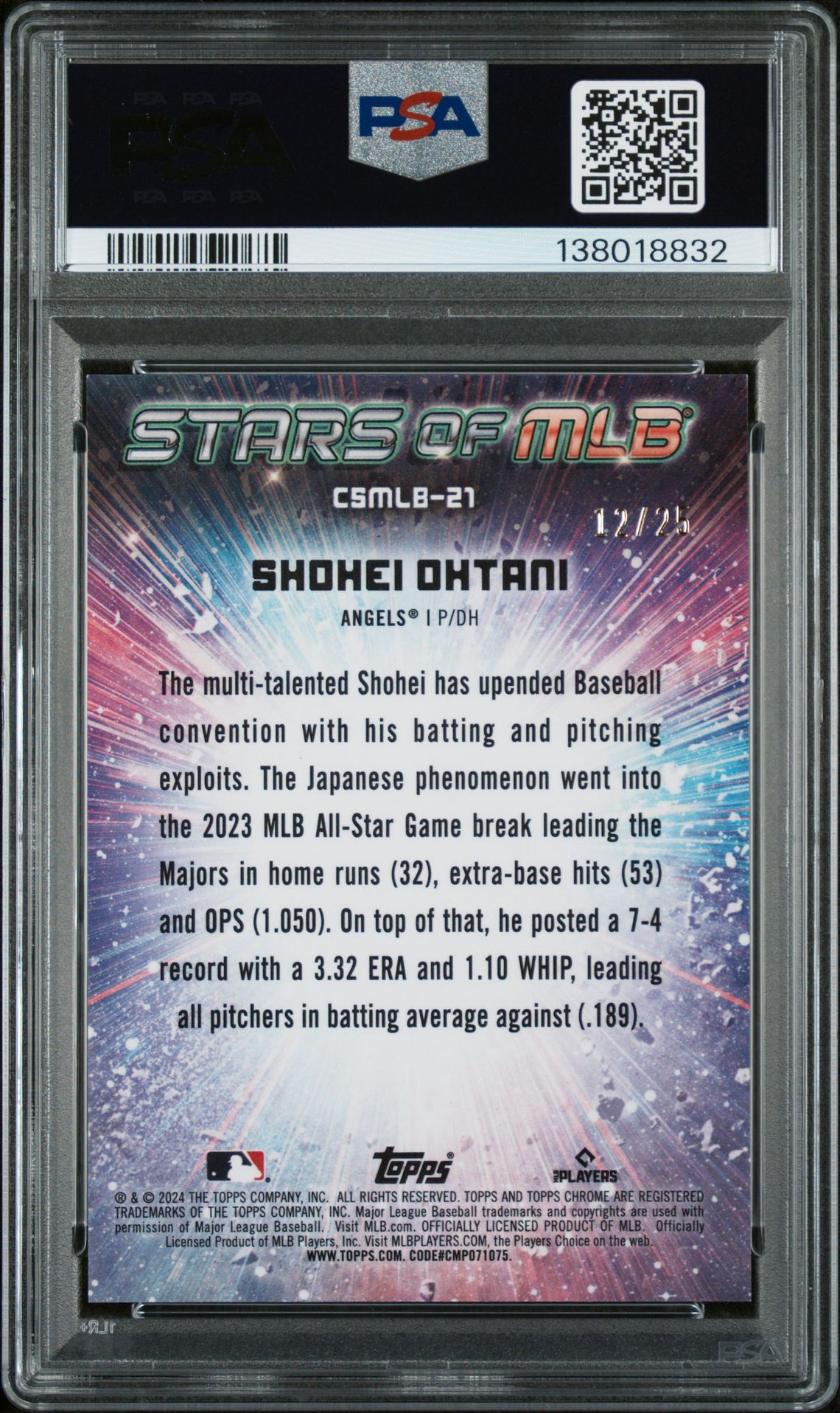 2024 Topps Stars of MLB Chrome Black Refractor CSMLB21 /25